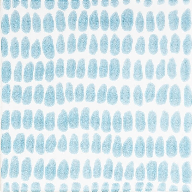 SISTER PARISH: Snow White, Ocean Albert Field Deco Tile (glossy | 6"x6"x3/8" | straight cut)