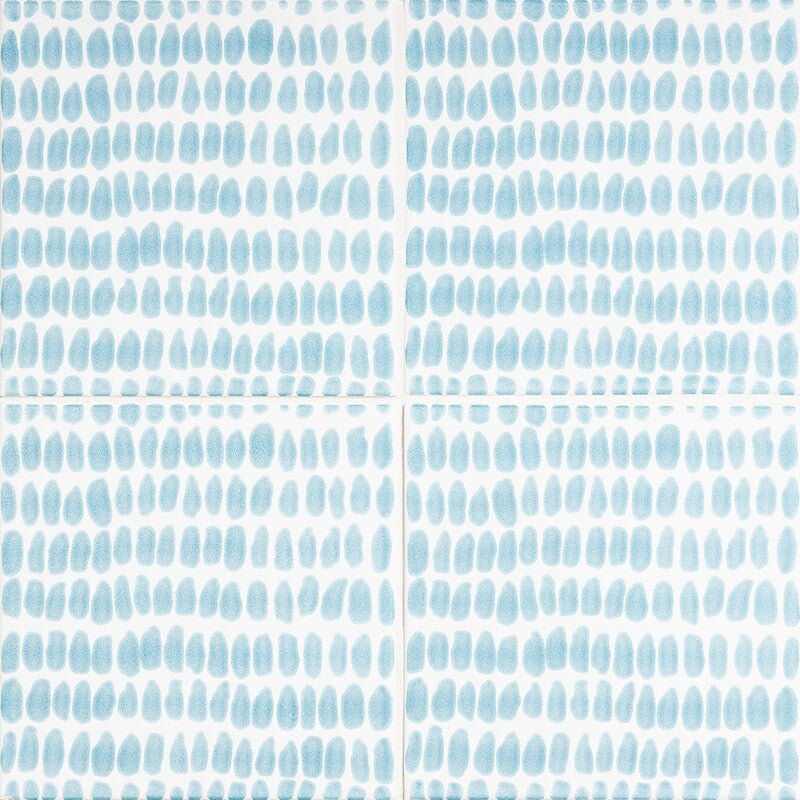SISTER PARISH: Snow White, Ocean Albert Field Deco Tile (glossy | 6"x6"x3/8" | straight cut)