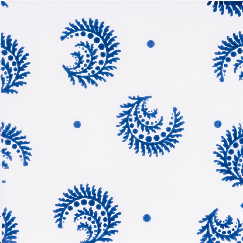 SISTER PARISH: Pure , Azure Desmond Field Deco Tile (glossy | 6"x6"x3/8" | straight cut)