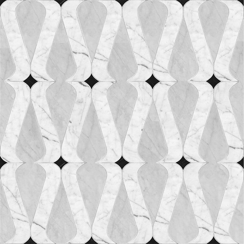 TAOS : Avenza China Black Linon Mosaic (multi finish | 8"x12"x1/4" | straight cut)
