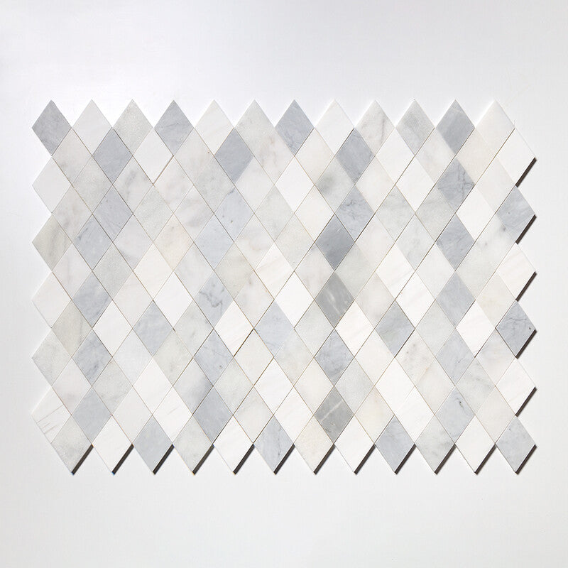 TALYA: Avenza Light Dolomite Almas Diamond Mosaic (multi finish | 9"x10"x5/16" | straight cut)
