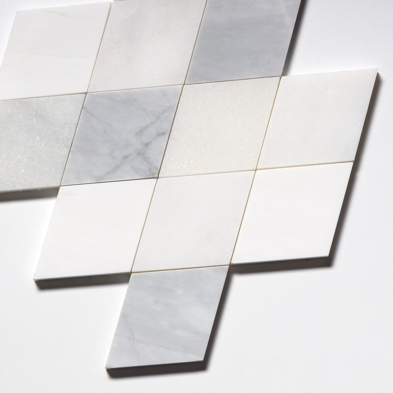 TALYA: Avenza Light Dolomite Almas Diamond Mosaic (multi finish | 9"x10"x5/16" | straight cut)