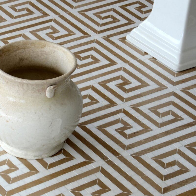 TALYA: Sable Justinian Mosaic (multi finish | 16"x16"x3/8" | straight cut)
