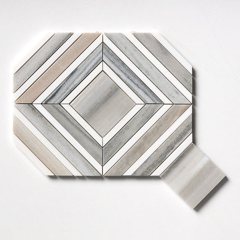 TALYA: Skyline Vein Cut Yildiz Mosaic (multi finish | 8"x11"x13/16" | straight cut)