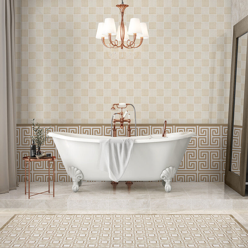 TALYA: Diana Royal, Aspen White, Paradise Cicero Mosaic (multi finish | 12"x12"x3/8" | straight cut)