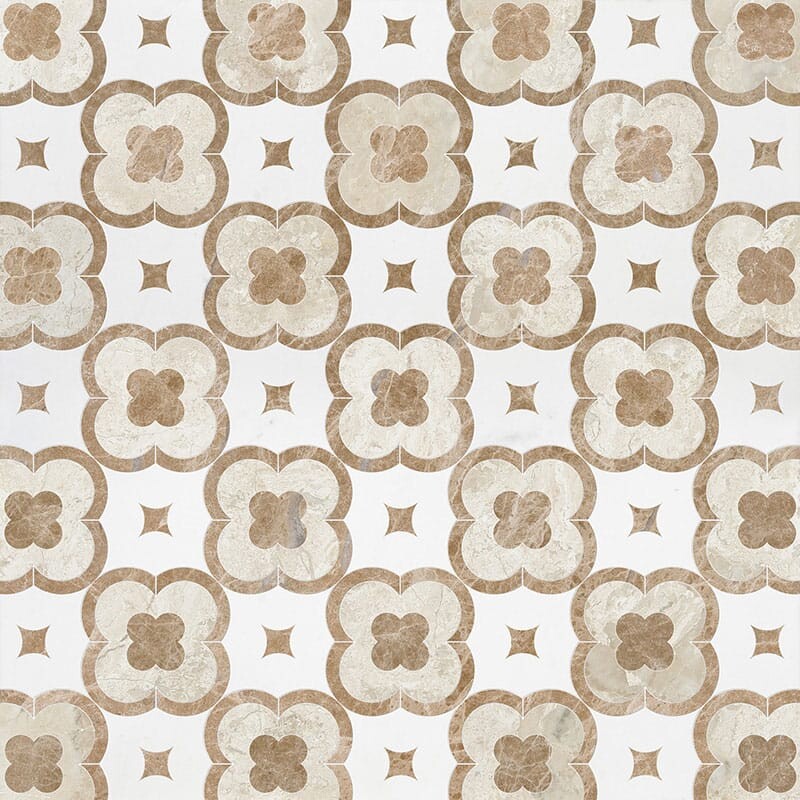 TALYA: Diana Royal, Paradise, Aspen White Damascus Mosaic (multi finish | 11"x11"x3/8" | straight cut)