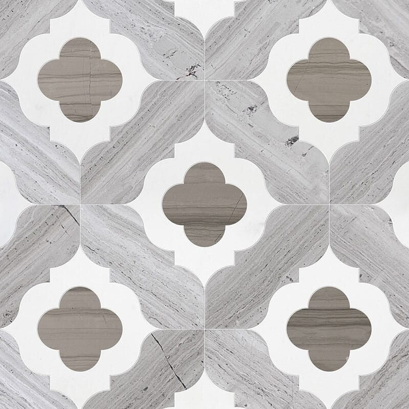 TALYA: Haisa,Thassos White Irene Mosaic (multi finish | 11"x11"x3/8" | straight cut)