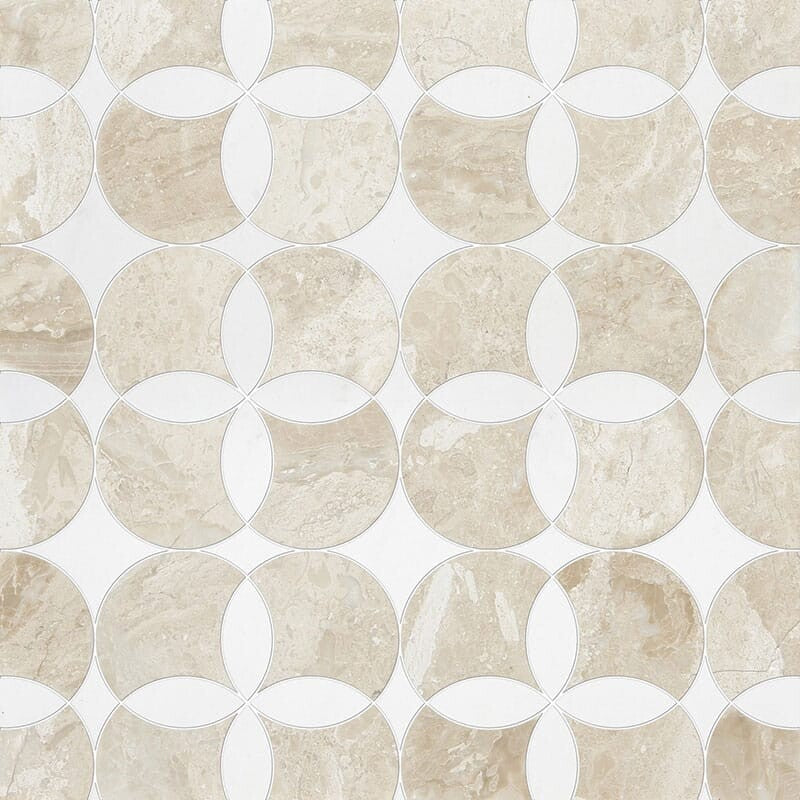 TALYA: Diana Royal, Aspen White Constantine Mosaic (multi finish | 13"x13"x5/8" | straight cut)