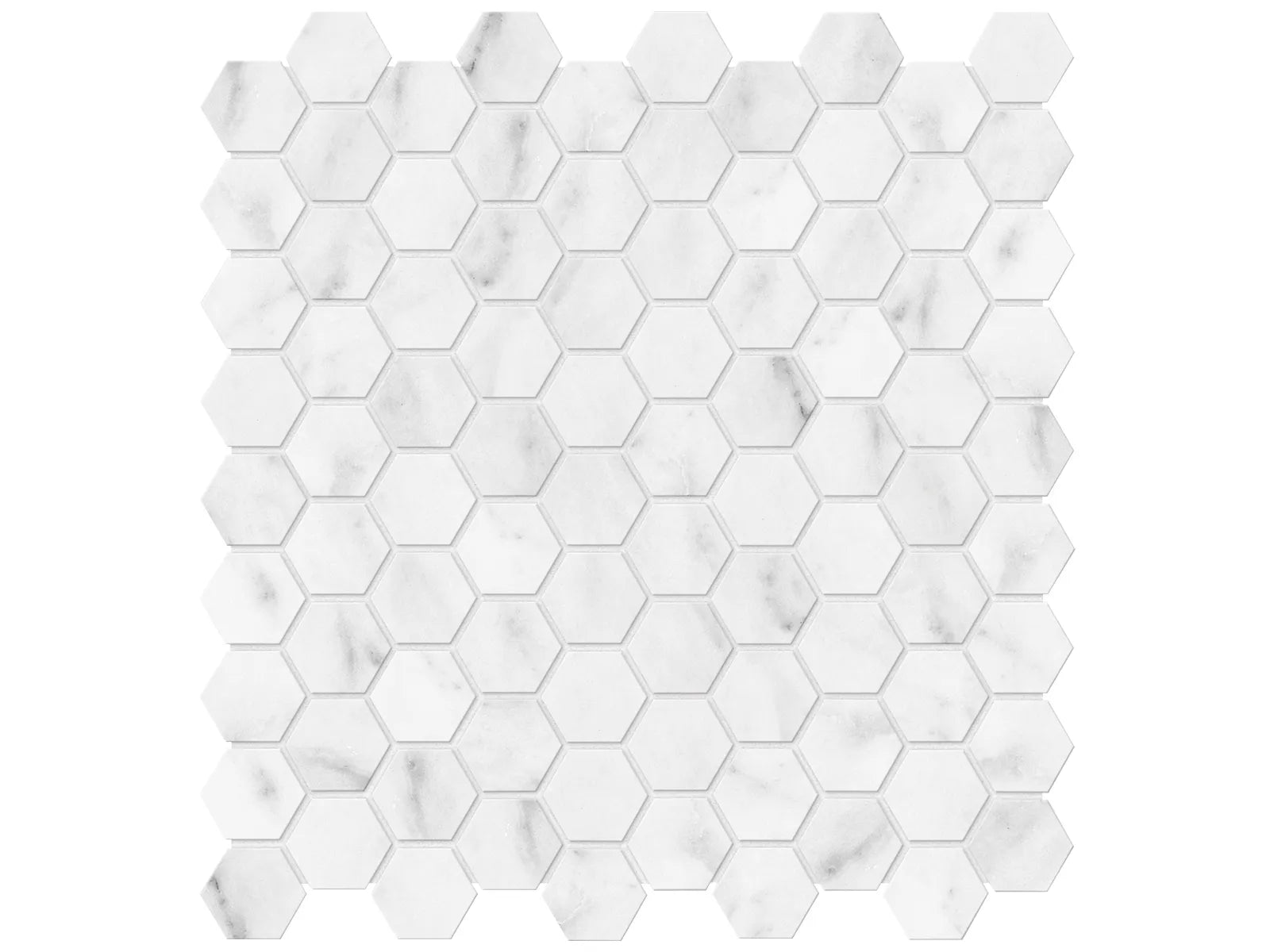 BIANCO VENATINO: Marble Mosaic 1 1/4 Hexagon (11⅞"X11½"X⅜" | Honed)