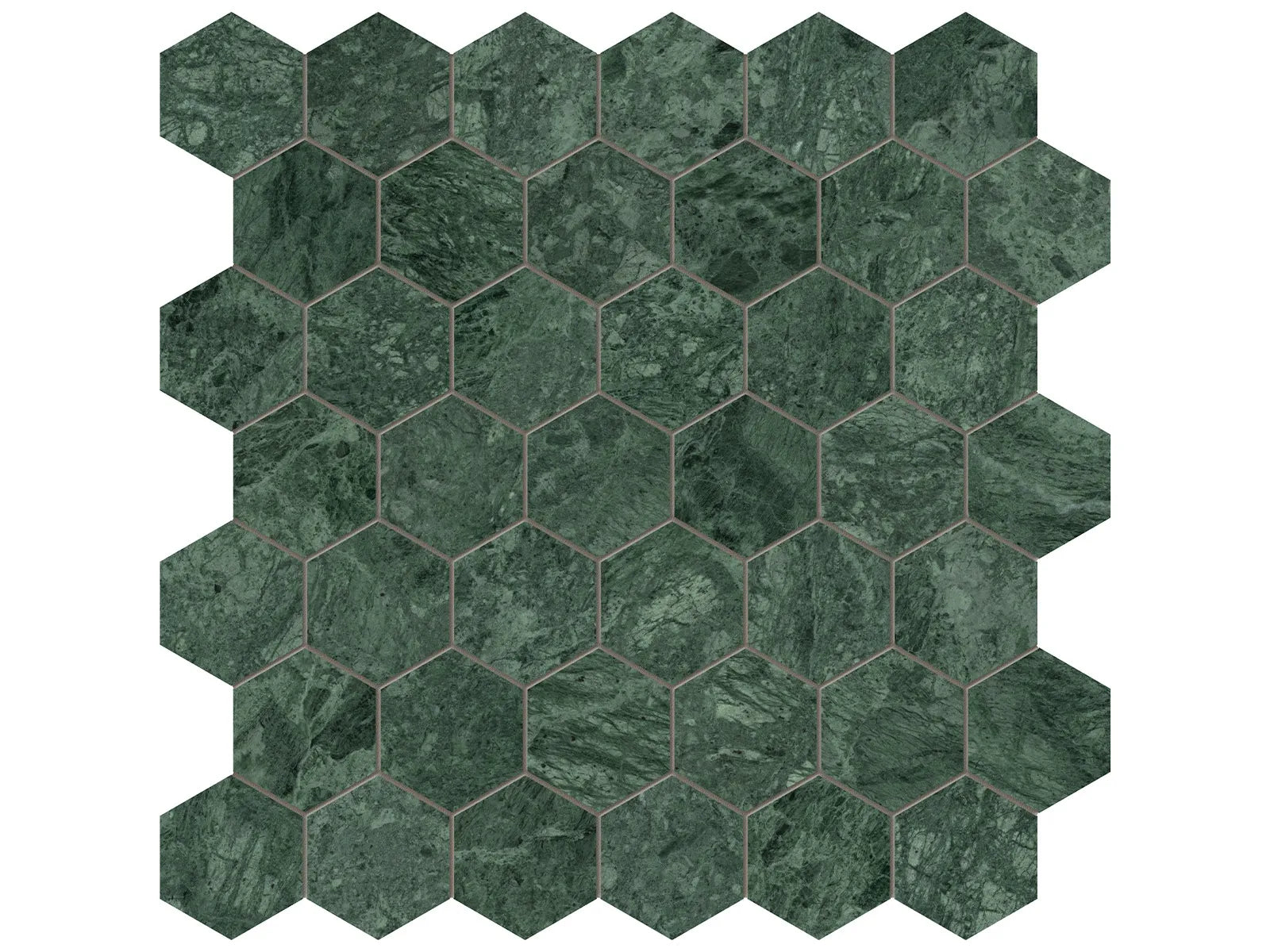 DIOSA VERDE: Marble Mosaic 2 Hexagon (12¹⁄₁₆"X11⅞"X⅜" | Polished)