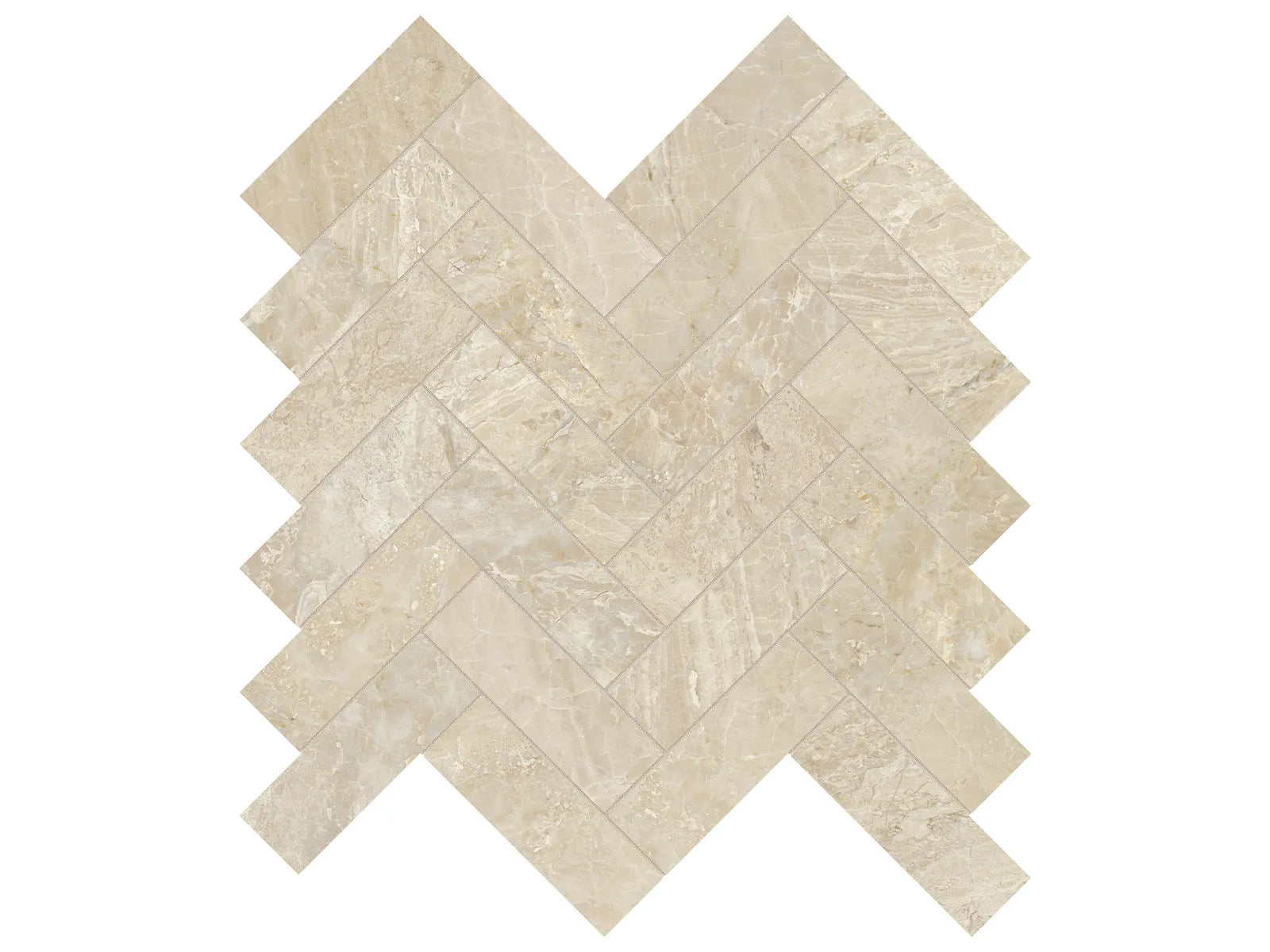 IMPERO REALE: Marble Mosaic 1 1/4 X 4 Herringbone (11⁷⁄₁₆"X11¼"X⅜" | Honed)