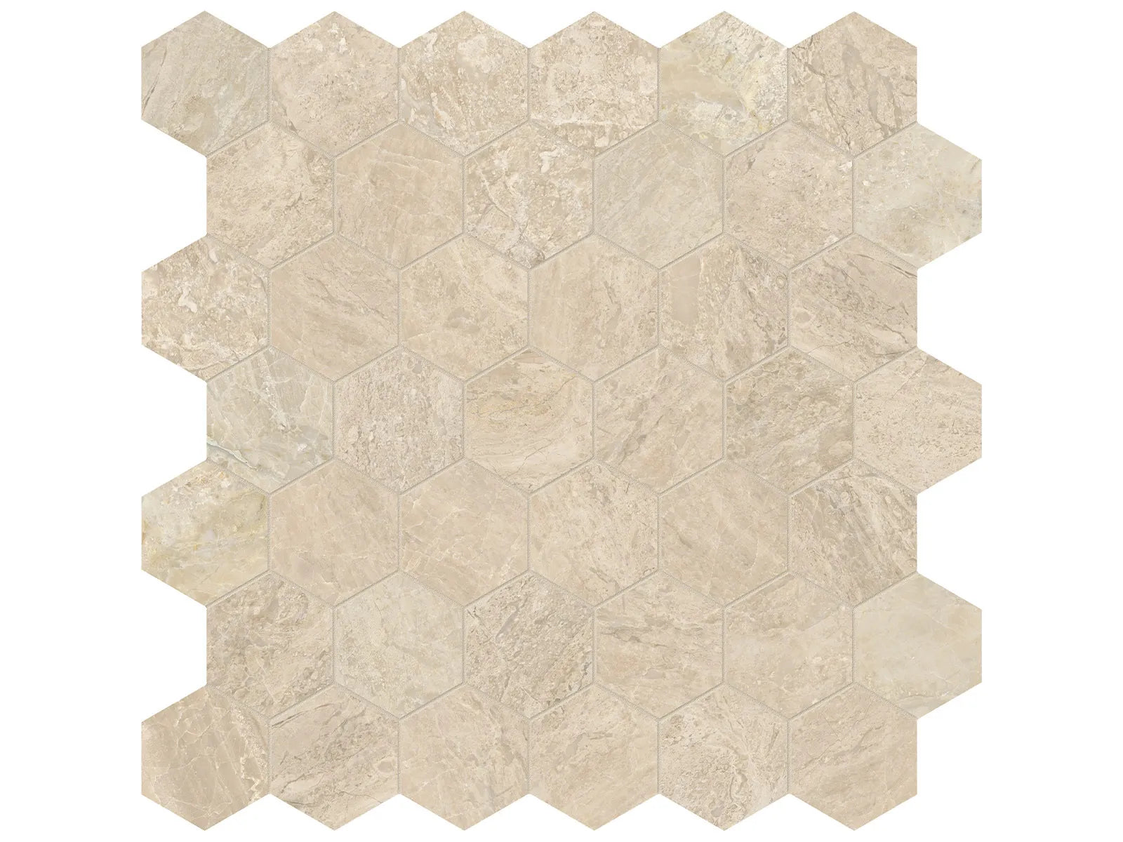 IMPERO REALE: Marble Mosaic 2 Hexagon (12¹⁄₁₆"X11⅞"X⅜" | Polished)