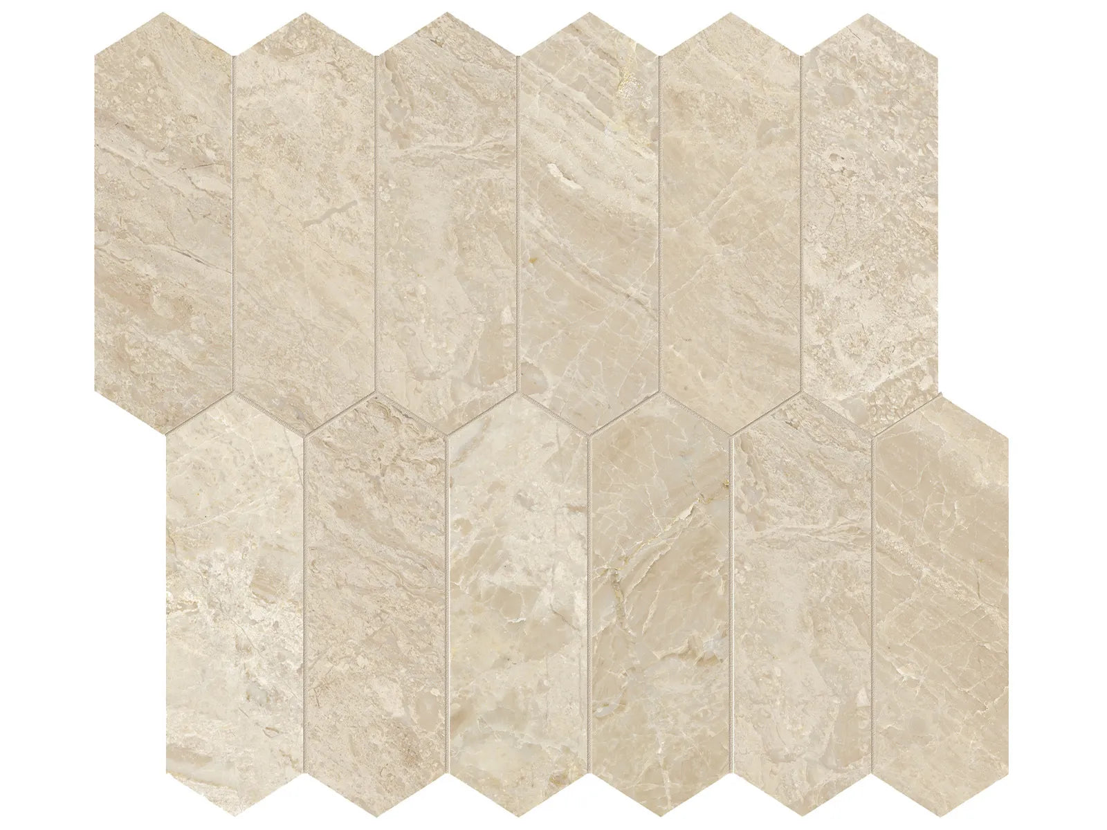 IMPERO REALE: Marble Mosaic 2X6 Picket (11¹³⁄₁₆"X10⅝"X⅜" | Honed)