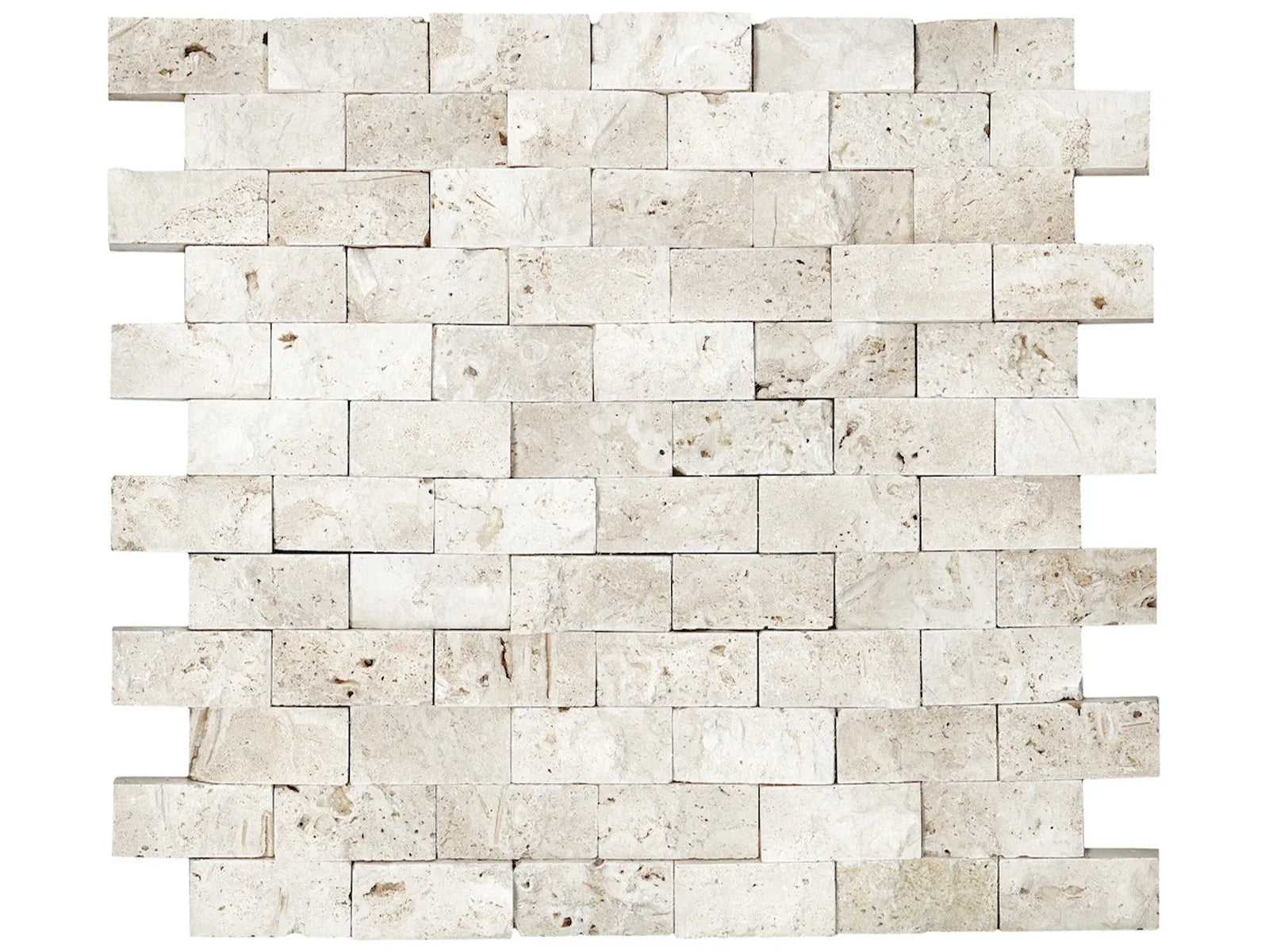 ELYSIAN: Travertine Mosaic 1X2 Staggered Joint (12¹⁄₁₆"X12¹⁄₁₆"X⅜" | Honed)