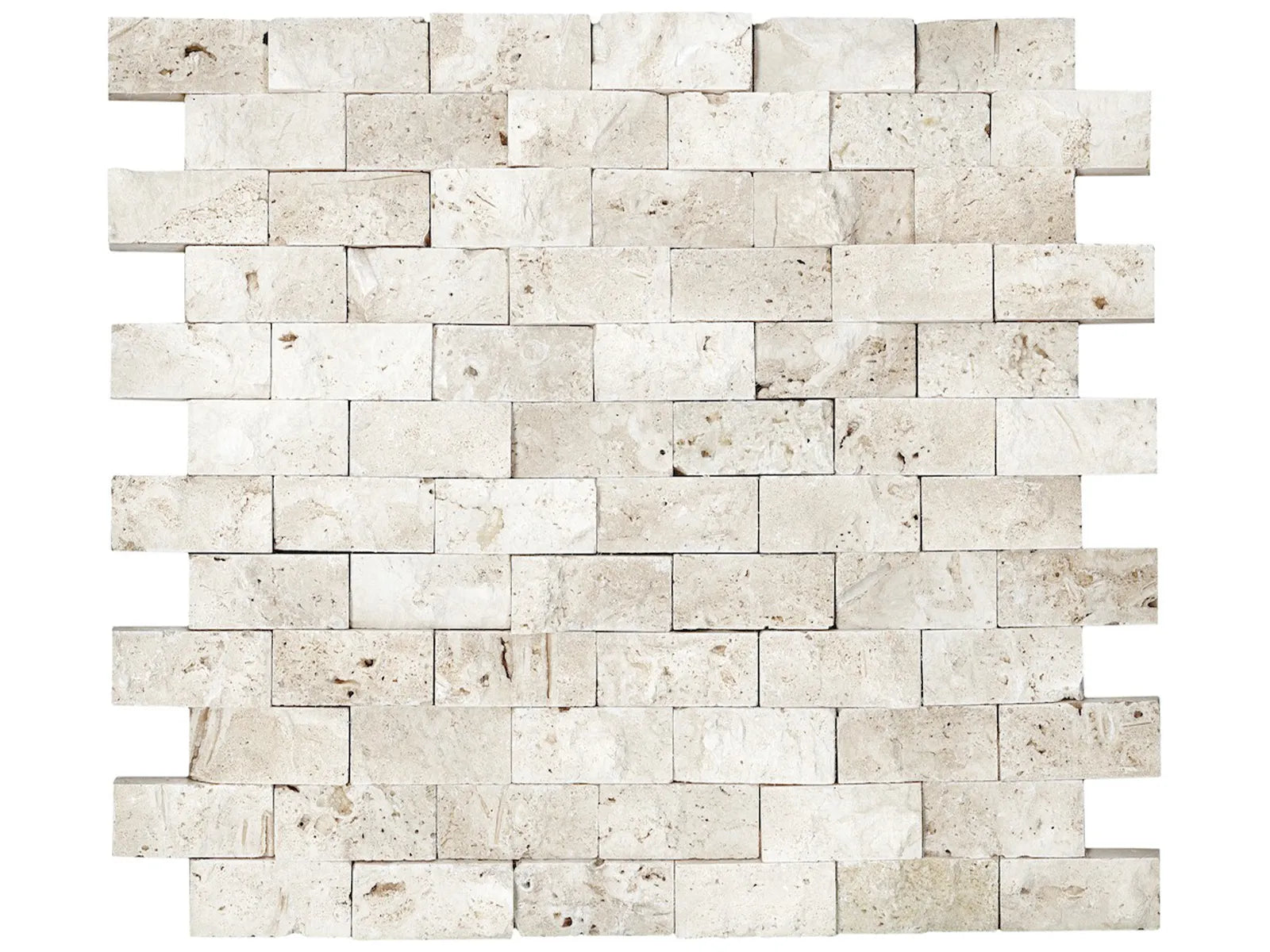 ELYSIAN: Travertine Mosaic 1X2 Staggered Joint (12¹⁄₁₆"X12¹⁄₁₆"X⅜" | Honed)