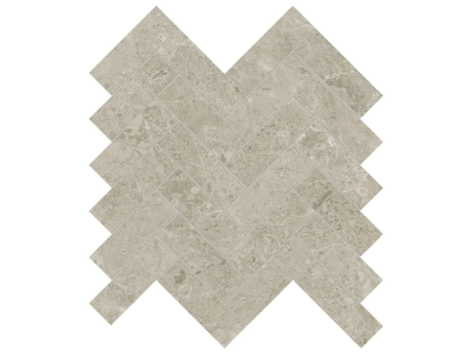 RITZ GRAY: Marble Mosaic 1 1/4 X 4 Herringbone (11⁷⁄₁₆"X11¼"X⅜" | Honed)