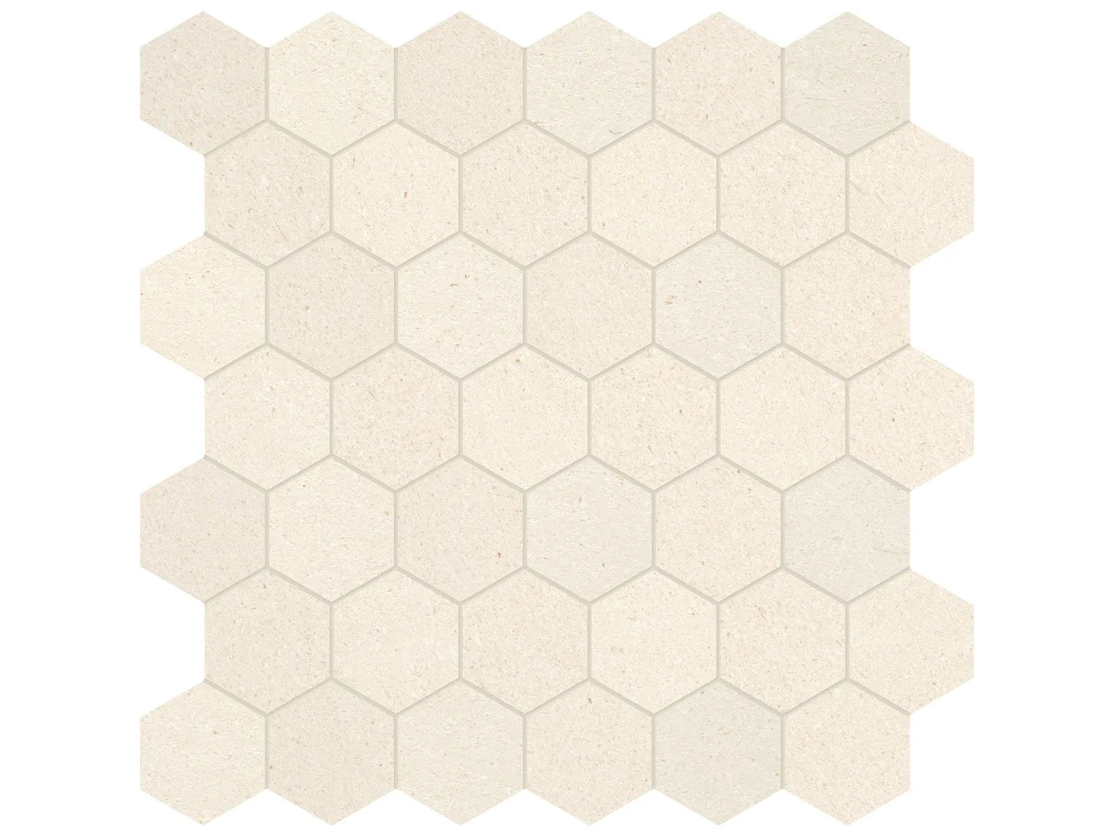 SERENE IVORY: Limestone Mosaic 2 Hexagon (12¹⁄₁₆"X11⅞"X⅜" | Honed)