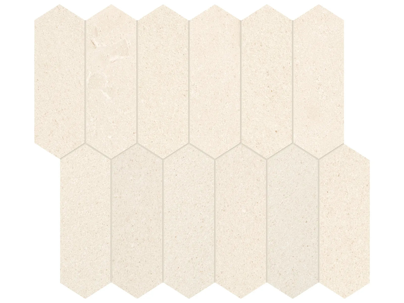 SERENE IVORY: Limestone Mosaic 2X6 Picket (11¹³⁄₁₆"X10⅝"X⅜" | Honed)