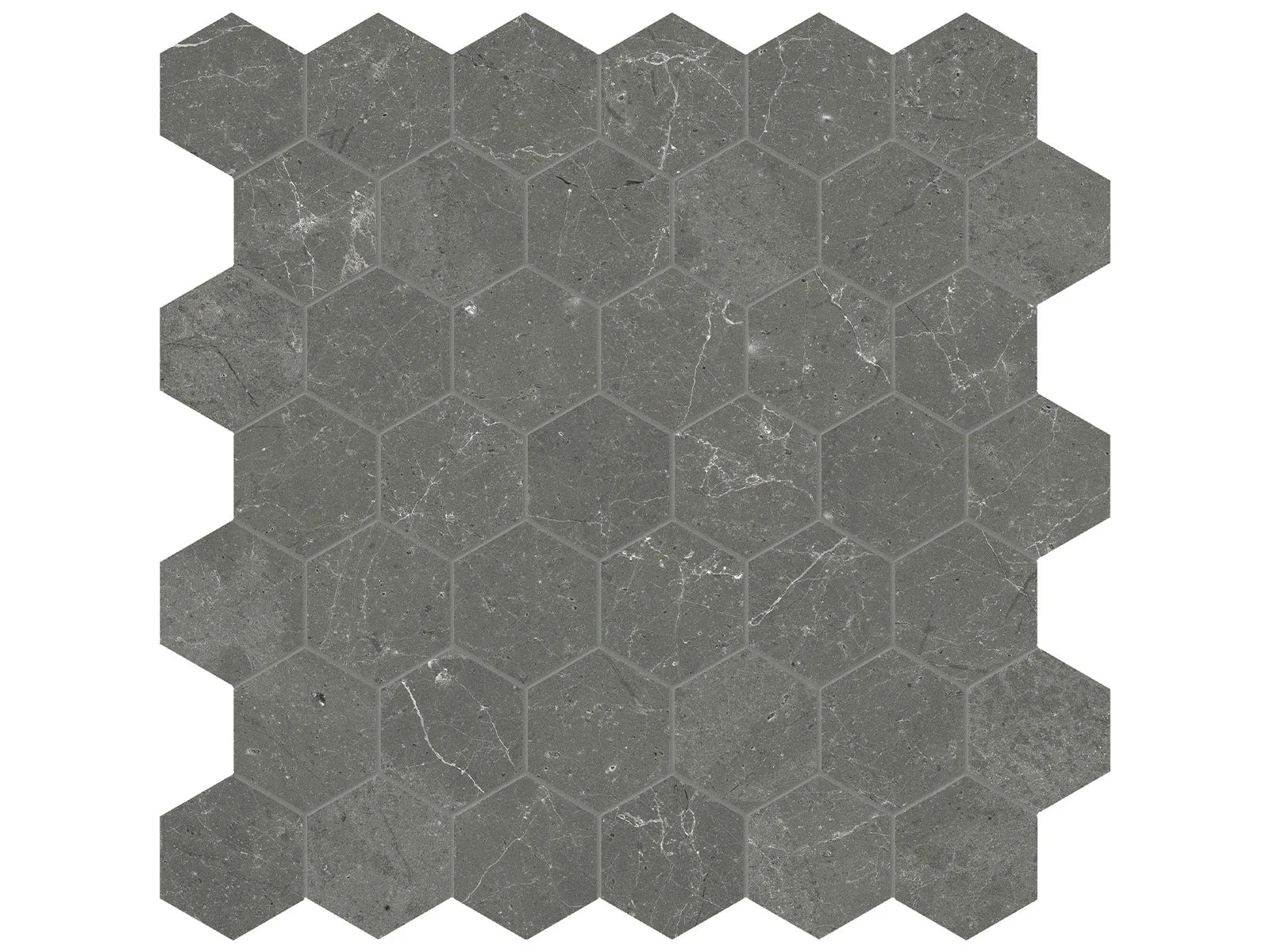 STARK CARBON: Marble Mosaic 2 Hexagon (12¹⁄₁₆"X11⅞"X⅜" | Polished)