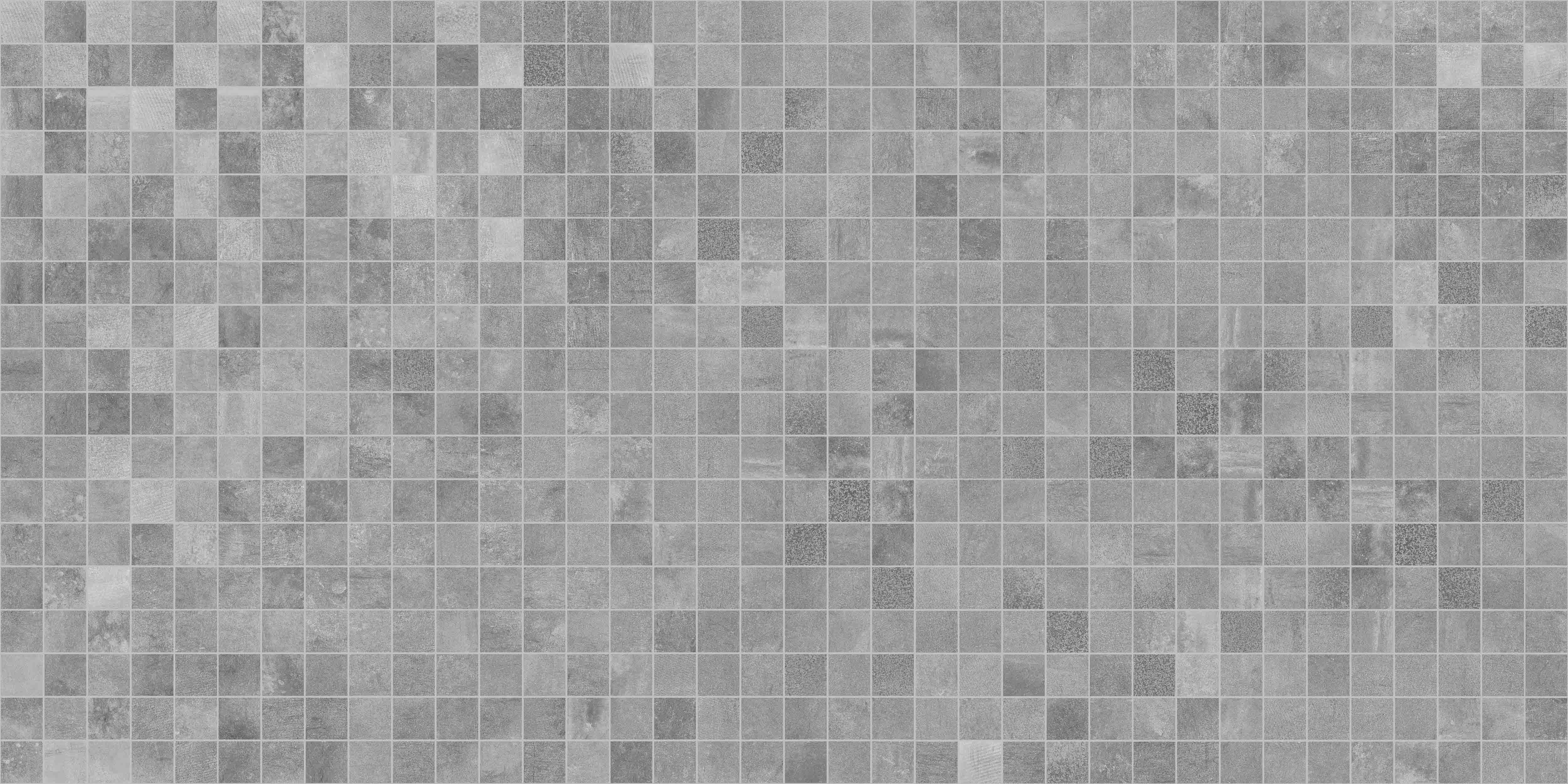ATTITUDE: Simply Grey Square Straight Stack Field Mosaic (12"x12"x9mm | matte | rectified)