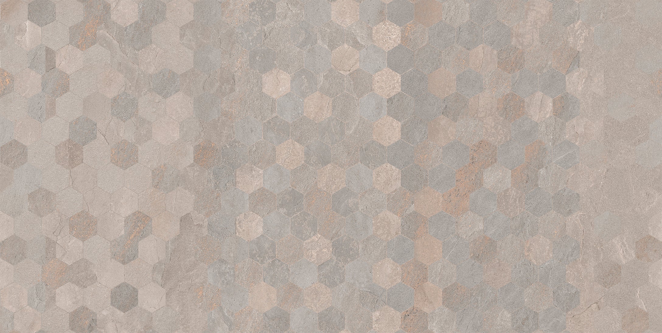 landmark 9mm bluestone full color decors hexagon mosaic 12x10x9mm matte rectified porcelain tile distributed by surface group international