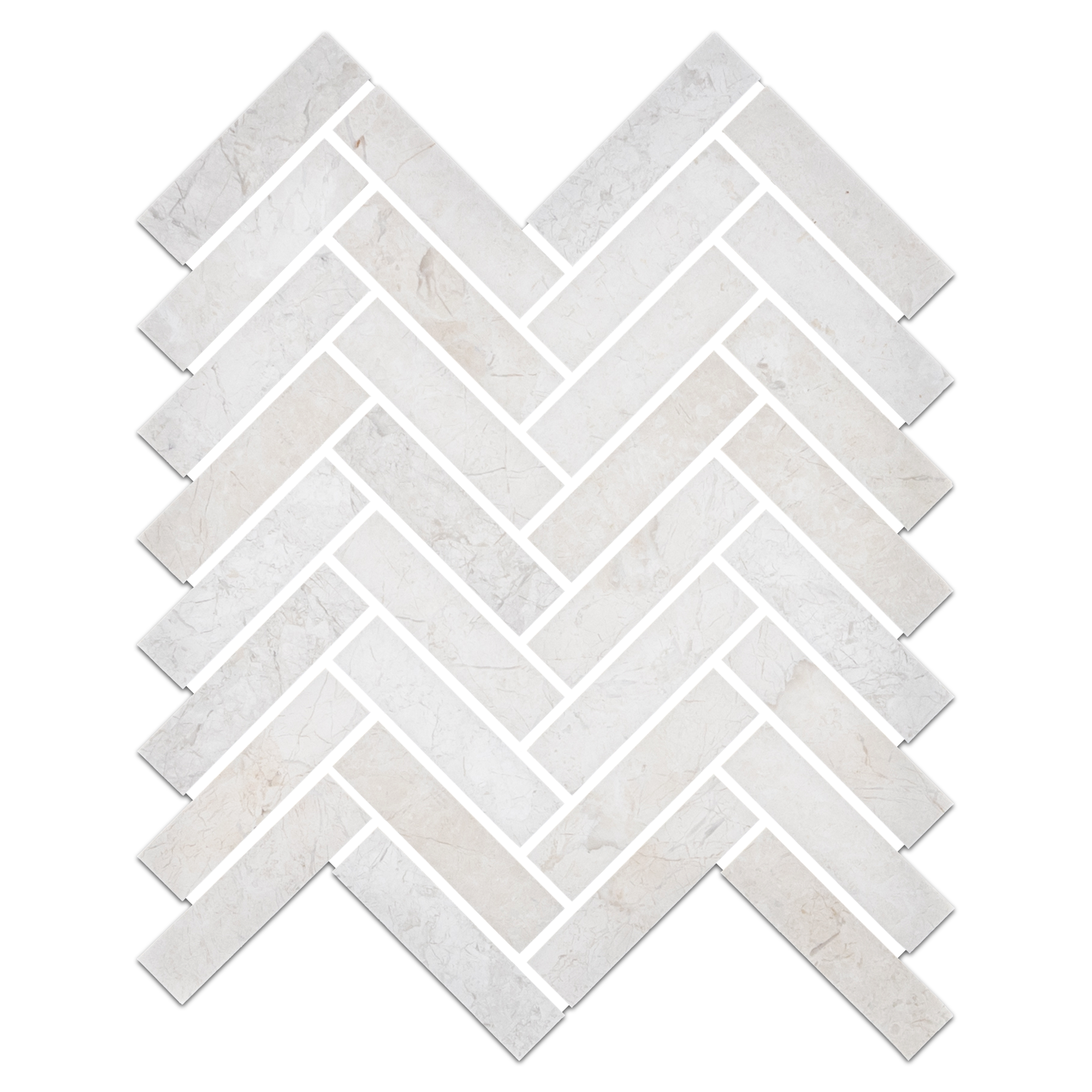 ALBA NOVA: 1X4 Herringbone Marble Field Mosaic (11 3/8"x12 1/2"x3/8" | honed)