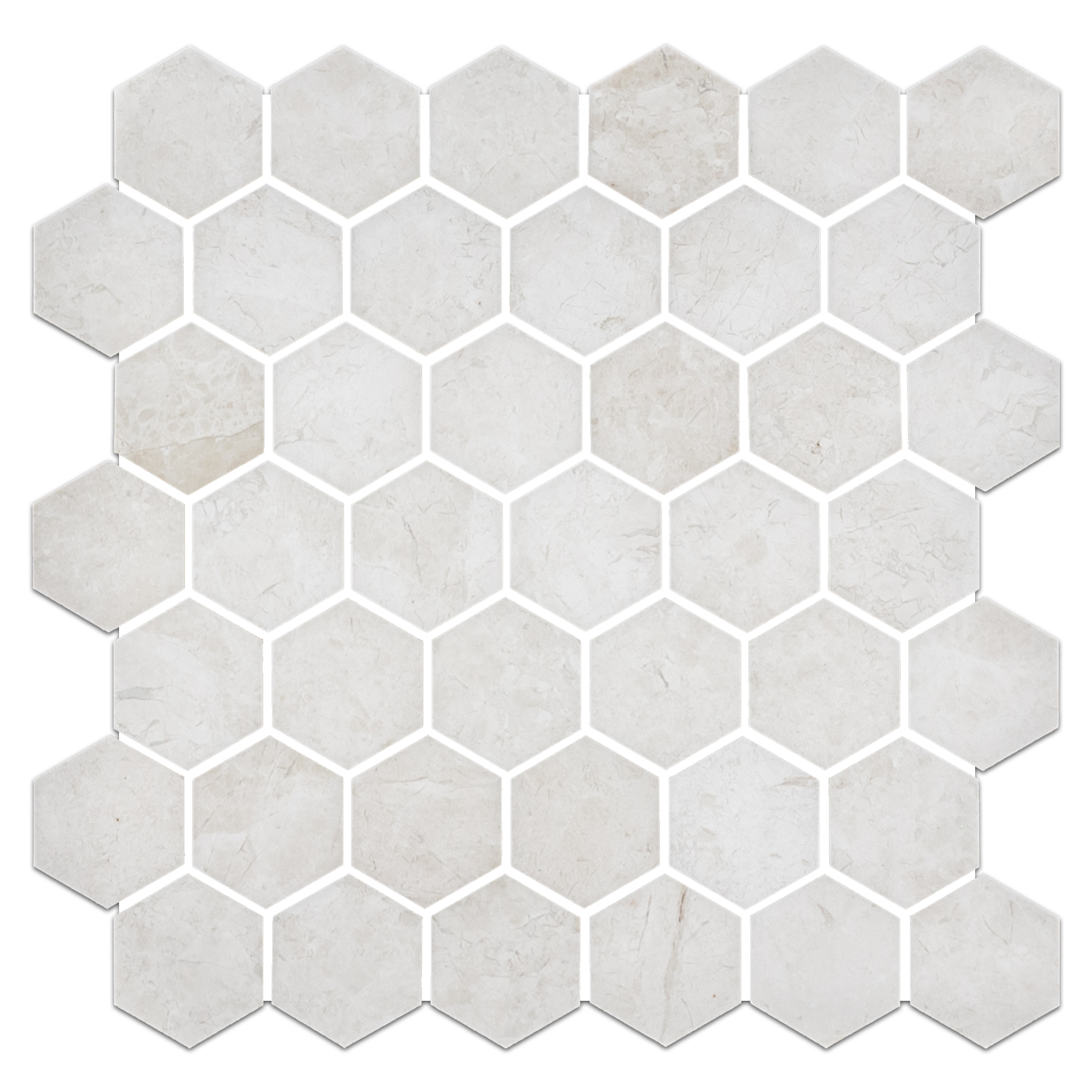 ALBA NOVA: 2" Hexagonal Marble Field Mosaic (11 3/4"x11 15/16"x3/8" | honed)