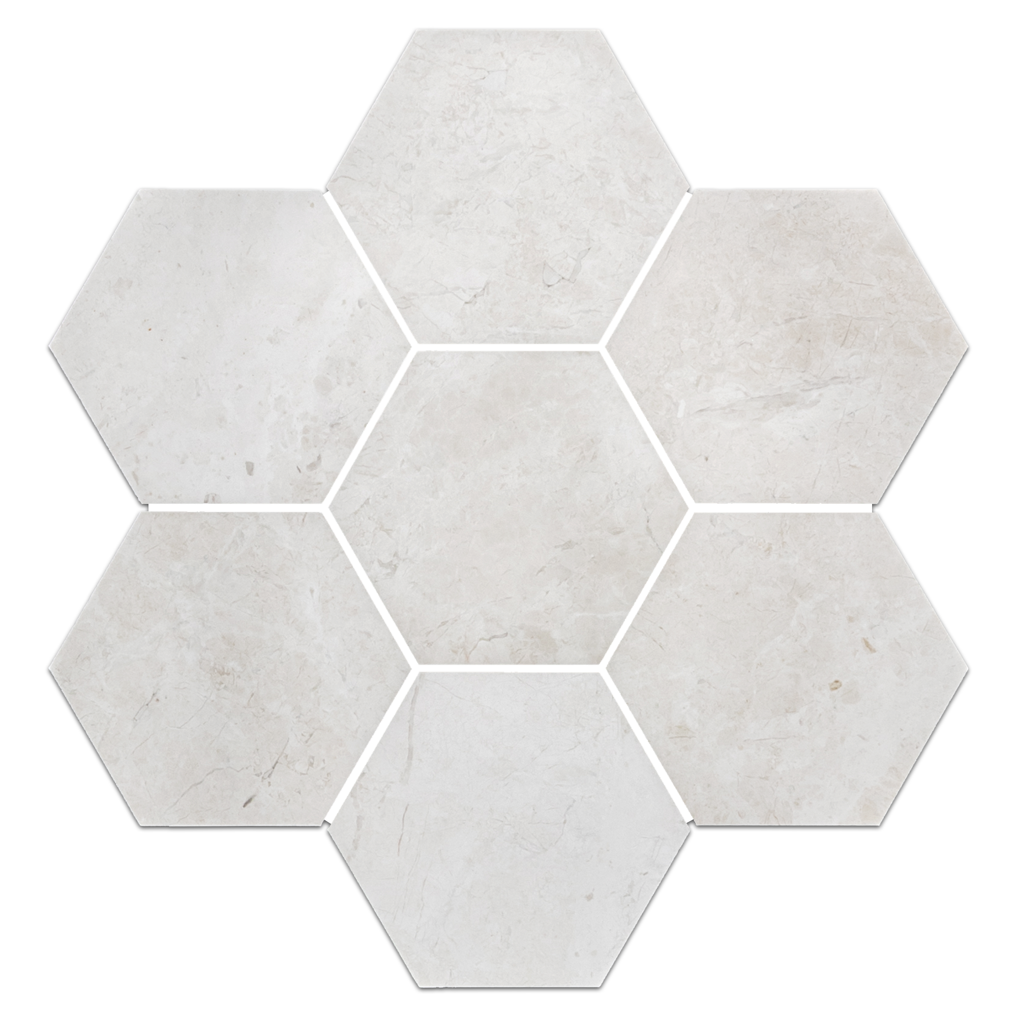ALBA NOVA: 2" Hexagonal Marble Field Mosaic (11 7/8"x12 3/8"x3/8" | honed)