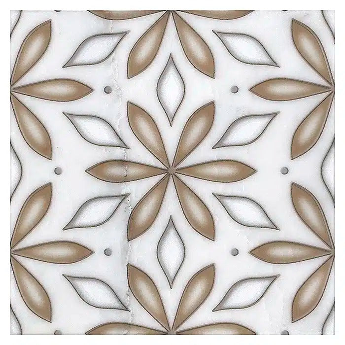 eloise camel carrara blanco natural marble deco tile 12x12 surface group stone impressions