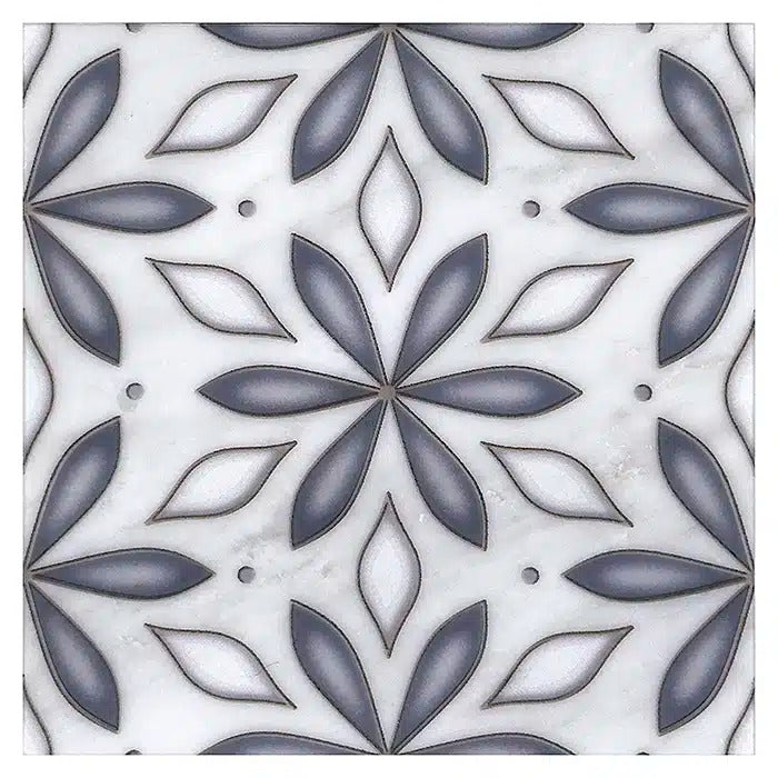 eloise twilight carrara blanco natural marble deco tile 12x12 surface group stone impressions