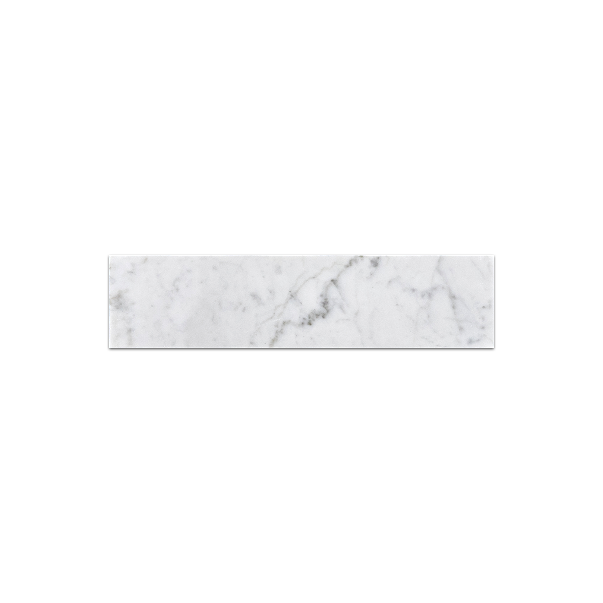 Elon Bianco Carrara honed marble rectangle field tile 2x8, elegant natural stone for flooring and walls.