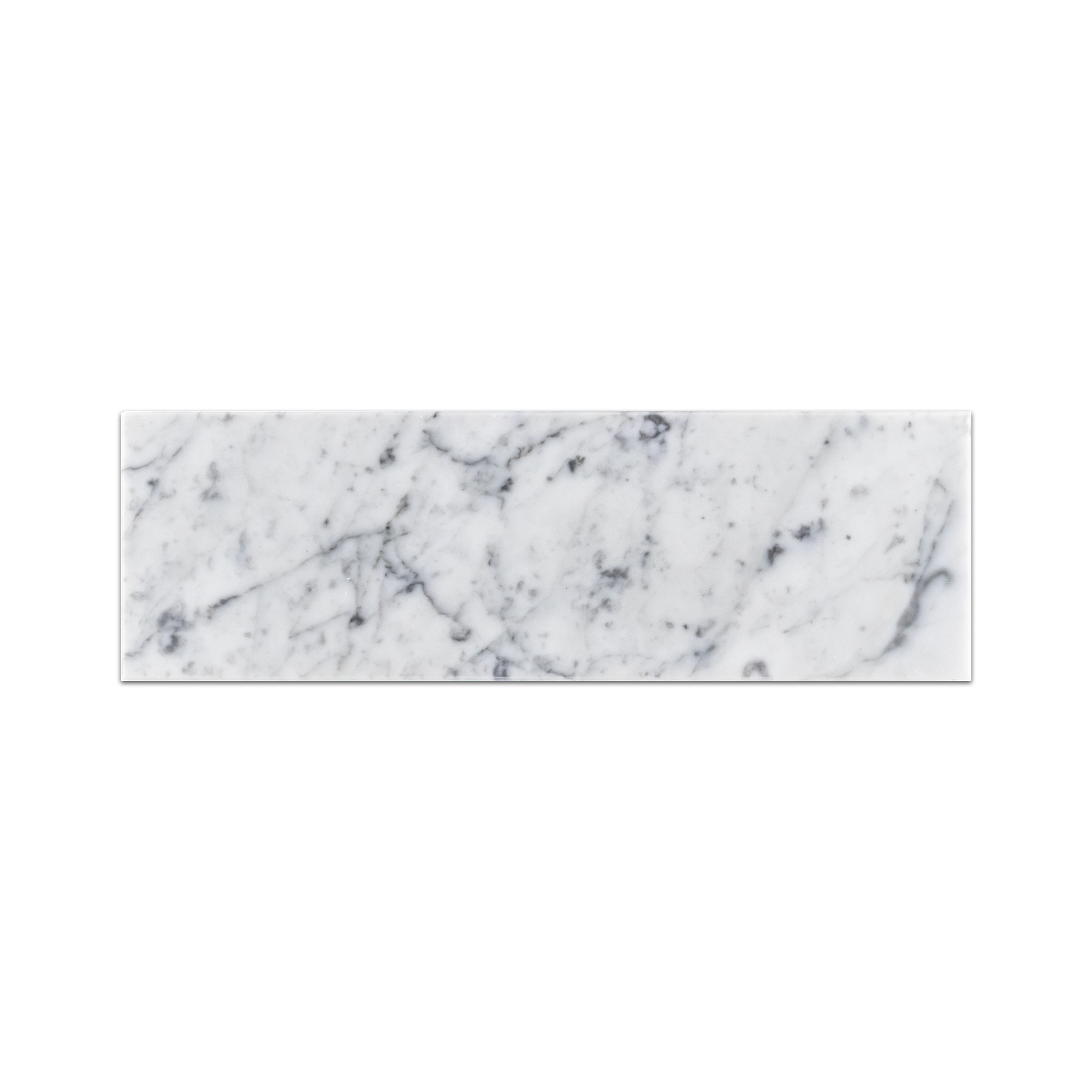 Elon Bianco Carrara Marble Rectangle Field Tile 4x12x0.375 Honed - Surface Group International