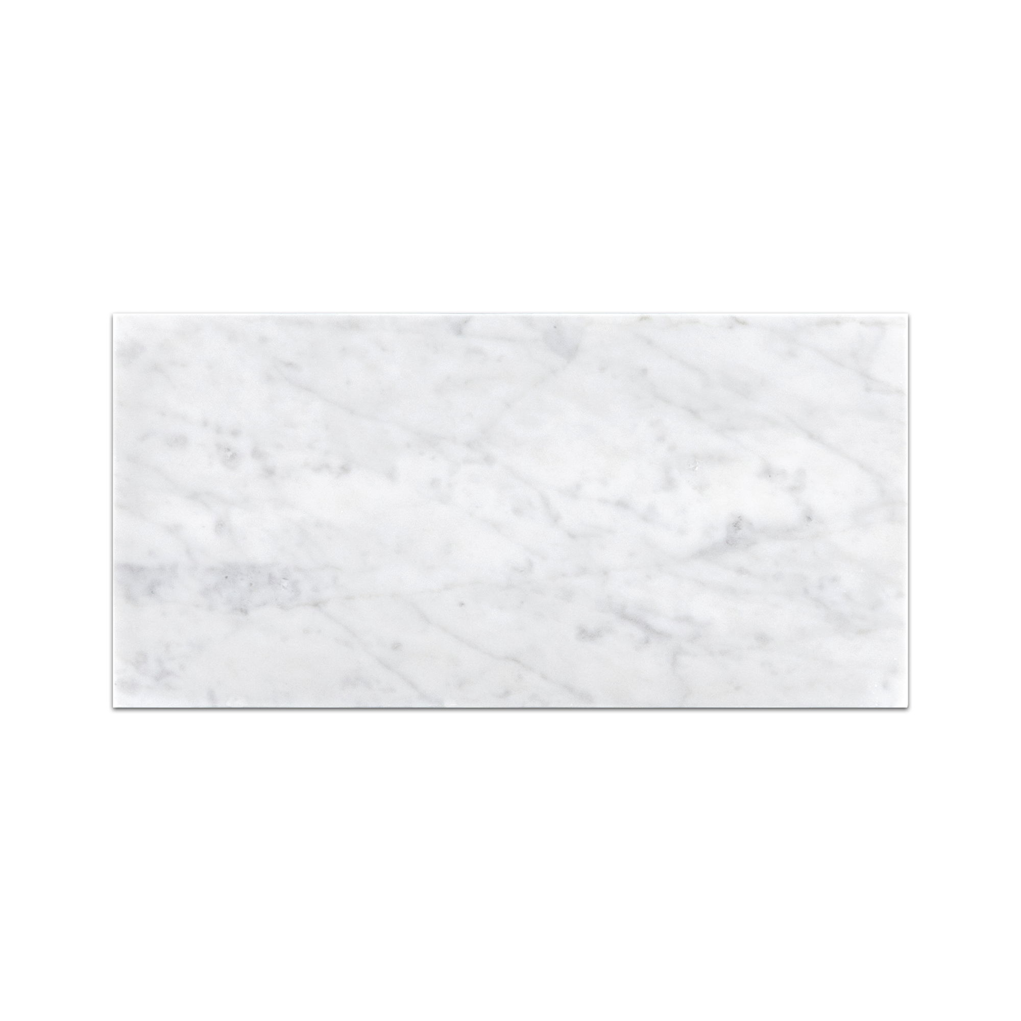 Elon Bianco Carrara Marble Rectangle Field Tile 6x12x0.375 Polished - Surface Group International Product