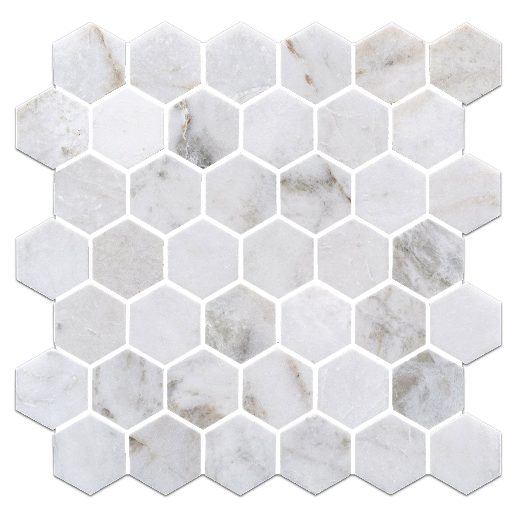 Elon Bianco Oro Marble 2 Hexagon Field Mosaic 11.75x11.9375x0.375 Honed - Surface Group International