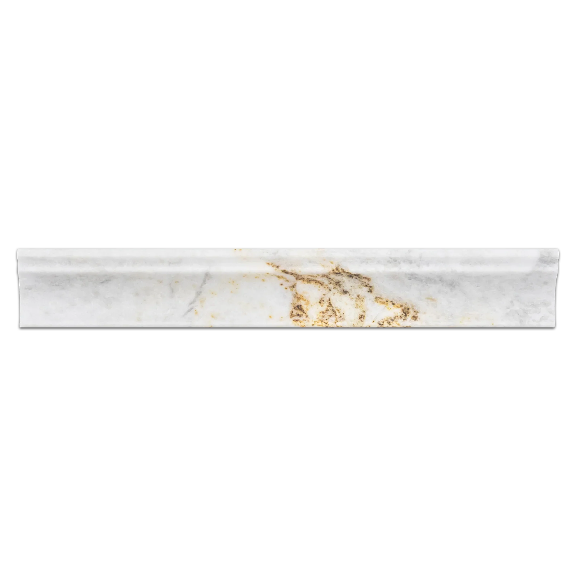 Elon Bianco Oro Marble Crown 2x12 Honed Molding Tile by Surface Group