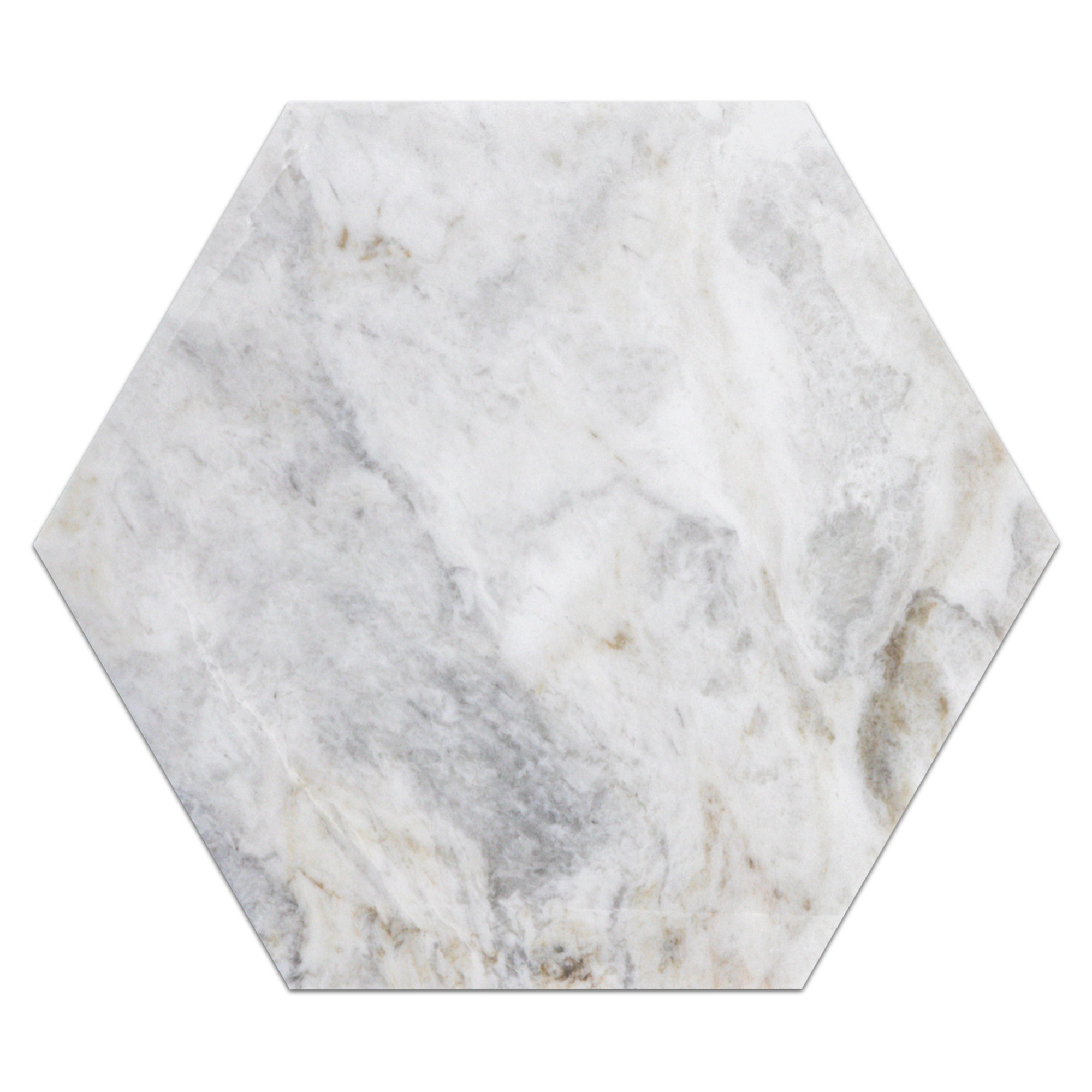 Elon Bianco Oro Marble Hexagon Field Tile 10.5x12.125x0.375 Honed - Surface Group International Product