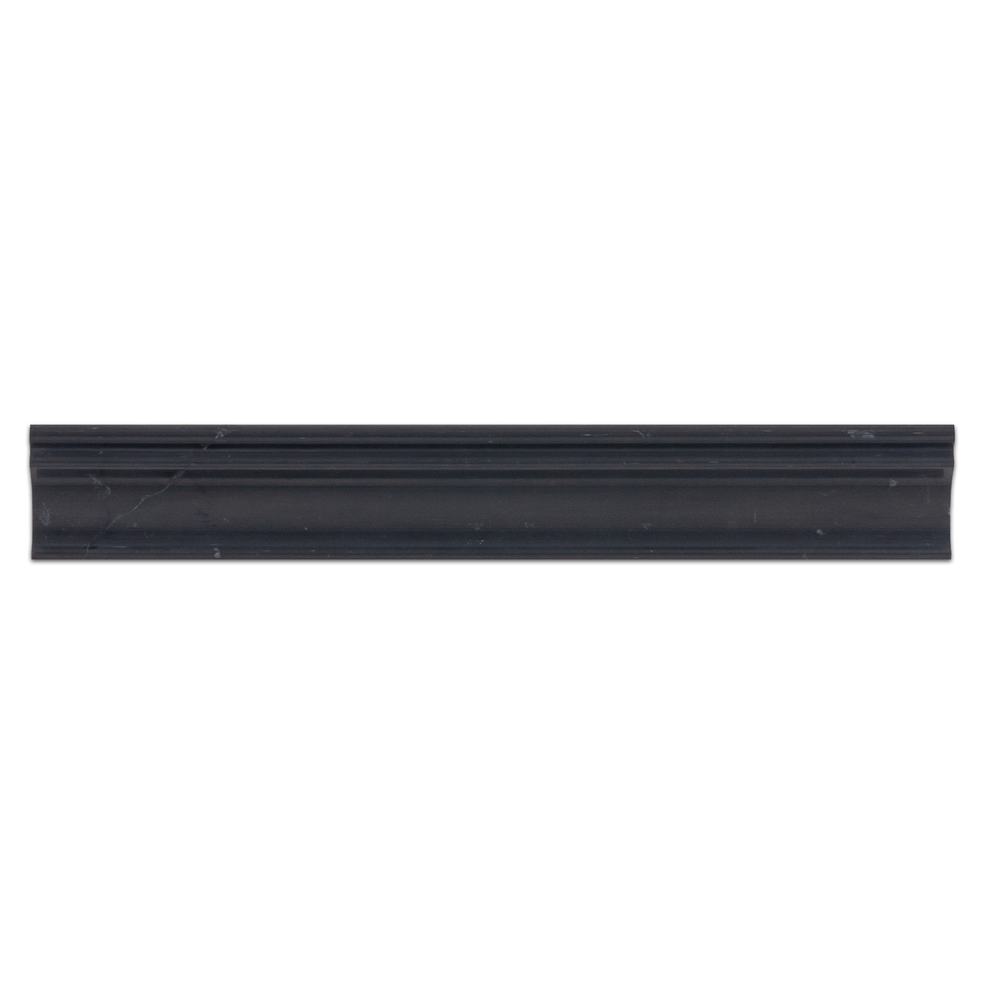 Elon Black Marble Crown 2x12 Honed Molding Tile from Surface Group International.