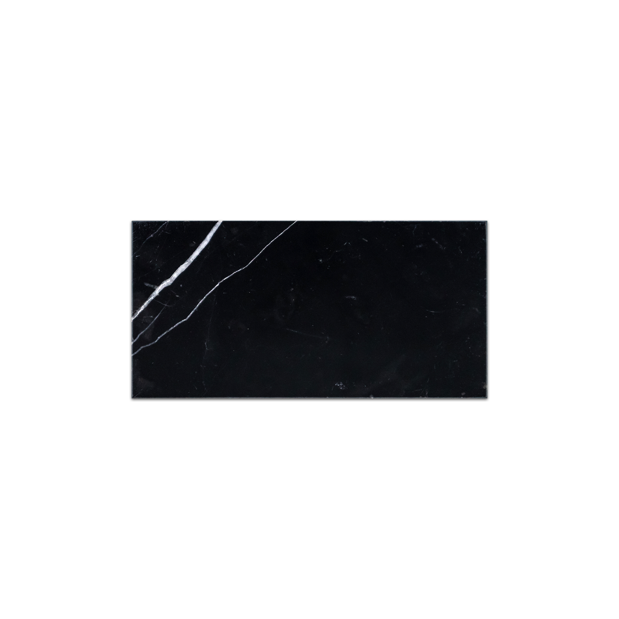 Elon black marble rectangle field tile 3x6x0.375 polished AM7071P from Surface Group Online tile store