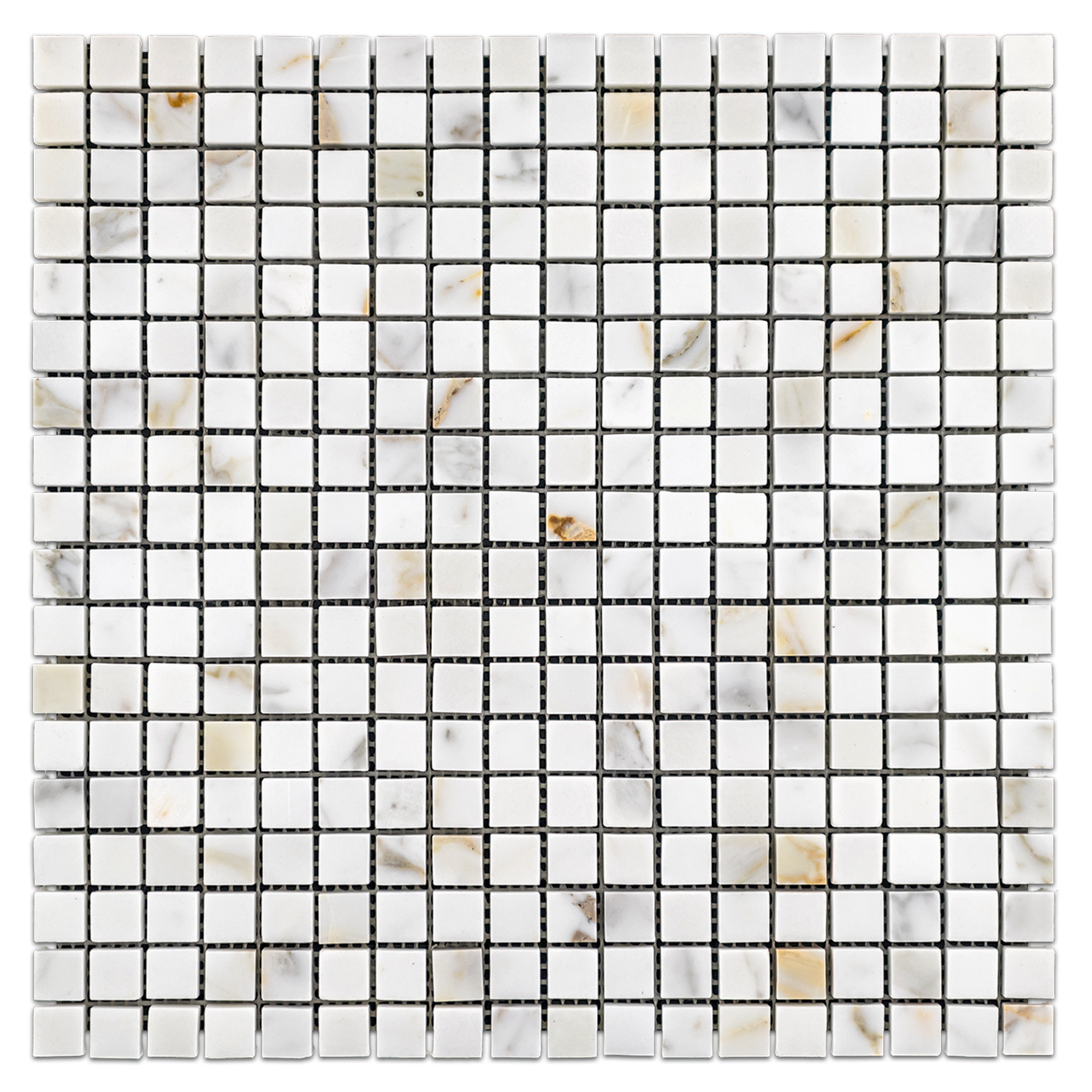 Elon Calacatta Gold Marble 0.625x0.625 Straight Stack Field Mosaic 12x12x0.375 Polished AM9081P Surface Group International Product