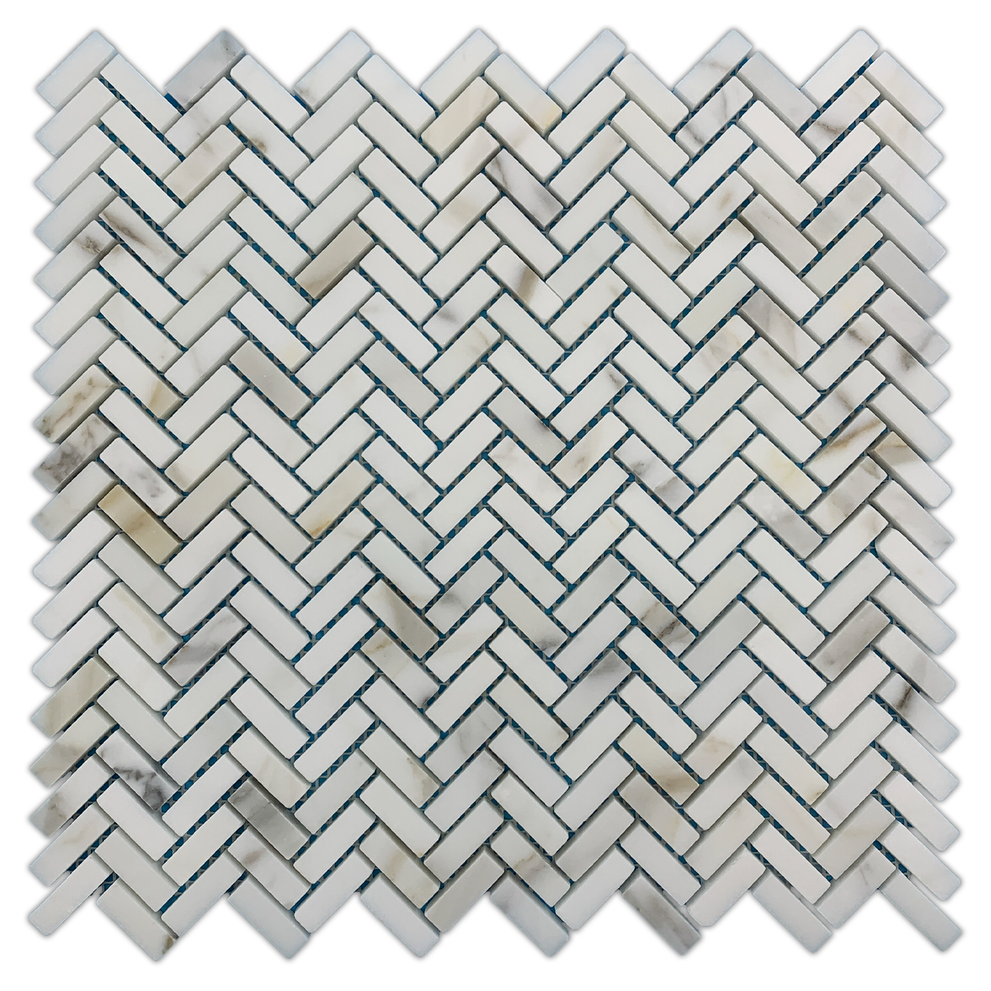 Elon Calacatta Gold Marble Staggered Joint Field Mosaic 11.75x11.8125x0.375 Honed - Surface Group Online Tile Store