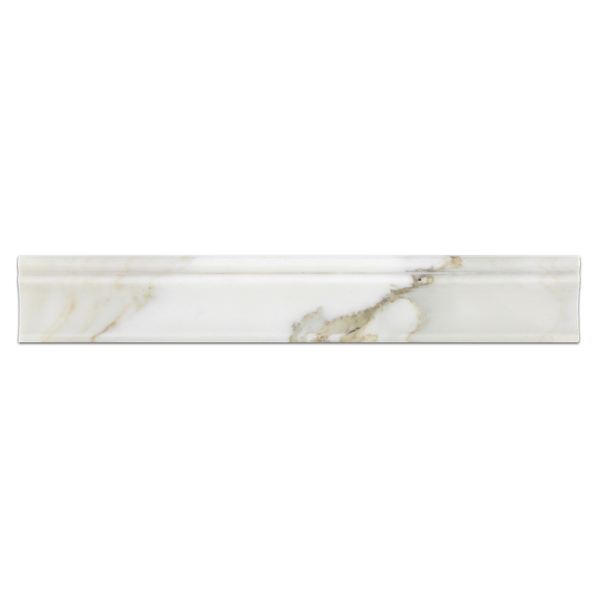 Elon Calacatta Gold Marble Crown 2x12 Honed Molding Tile by Surface Group