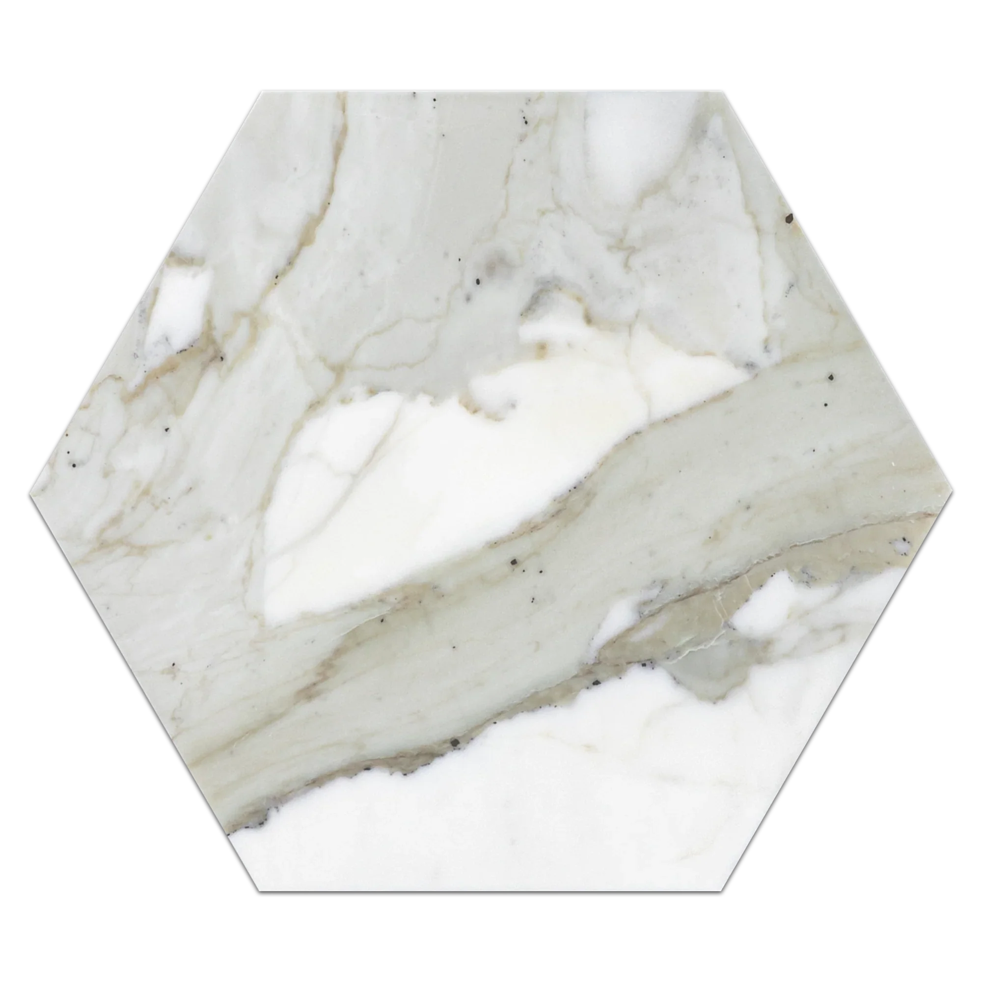 Elon Calacatta Gold Marble Hexagon Field Tile 10.5x12.125x0.375 Honed - Surface Group International