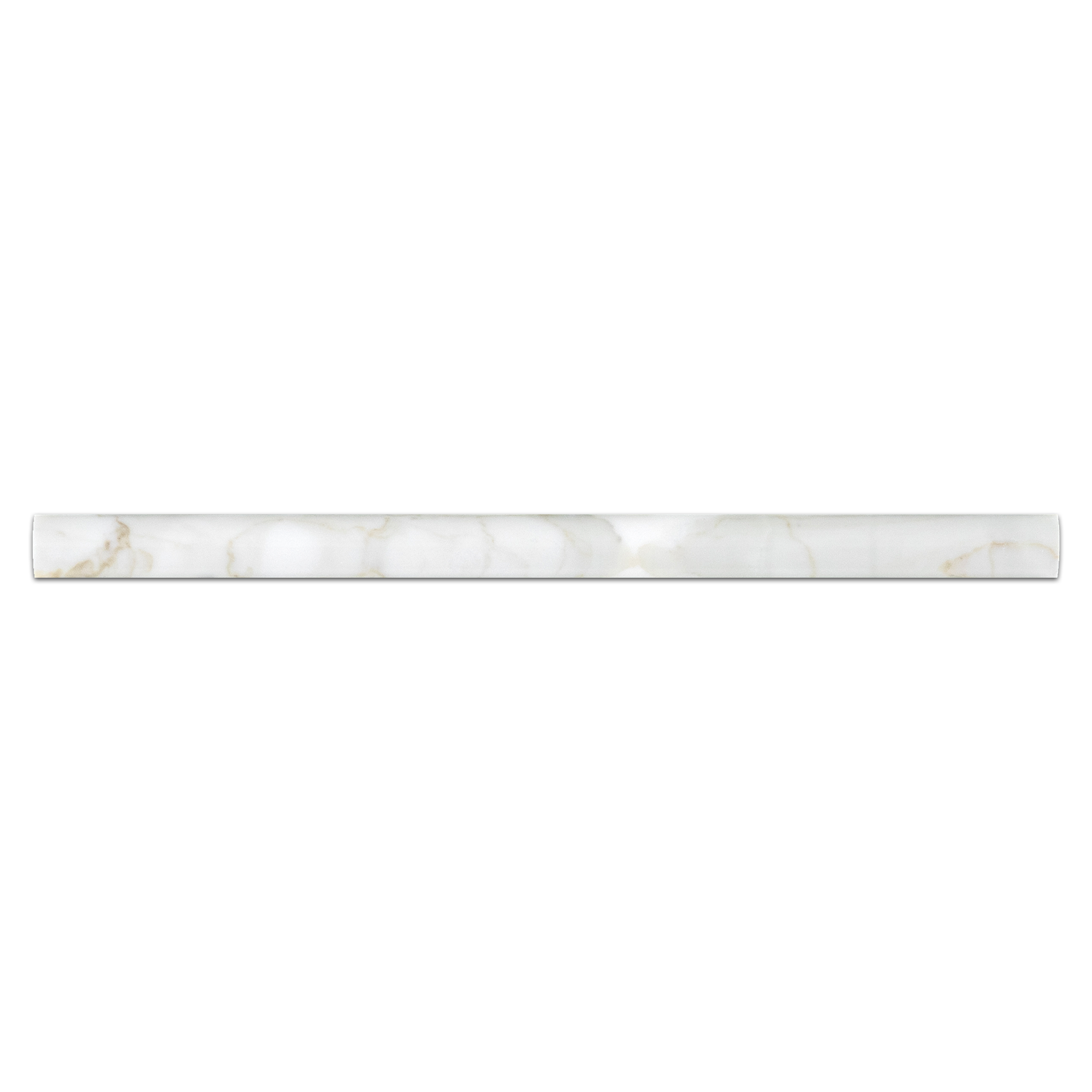 Elon Calacatta Gold Marble Pencil Molding 0.75x12 Honed Tile from Surface Group International.
