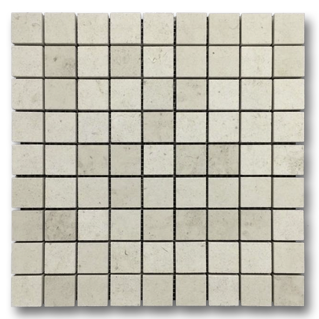 Elon Chateau de Sable Limestone 1.25x1.25 Straight Stack Field Mosaic Tile, 12x12 Honed Finish - Surface Group