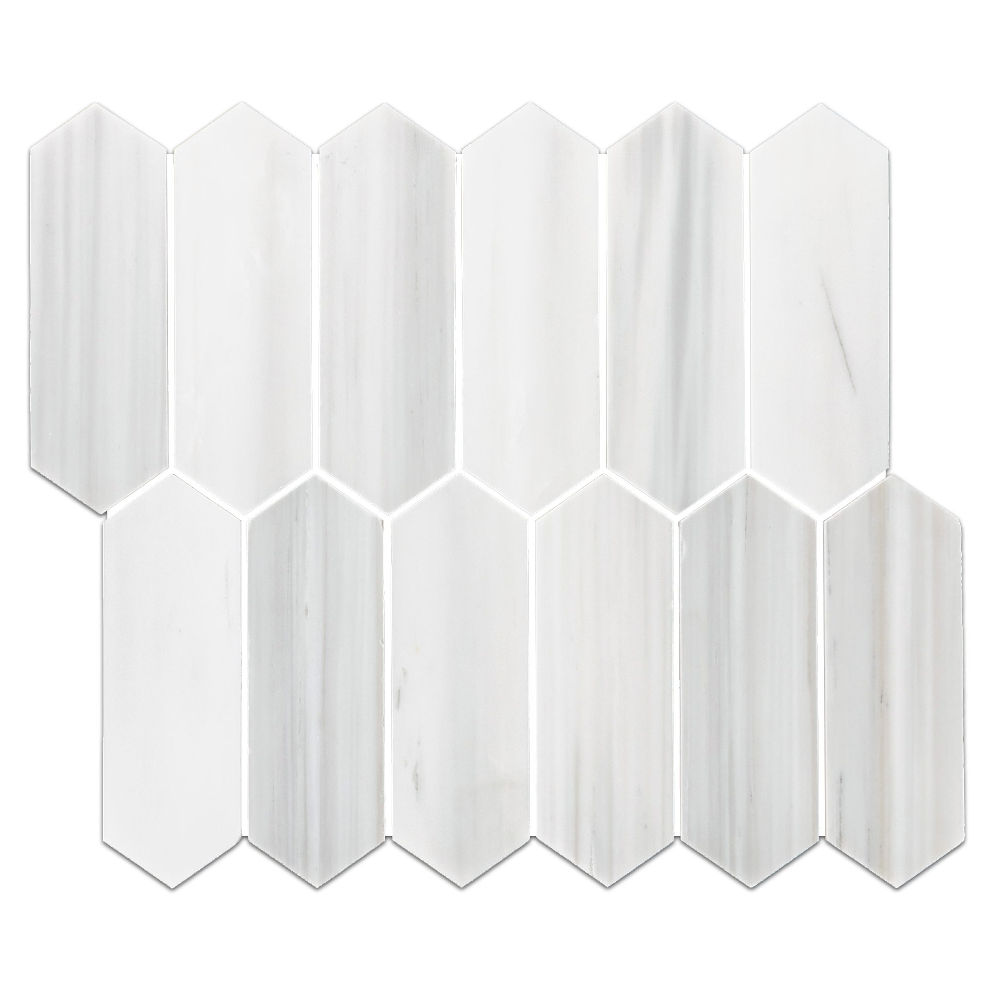 Elon Dolomite Marble 2x6 Picket Field Mosaic Tile 2x6x0.375 Honed - Surface Group International