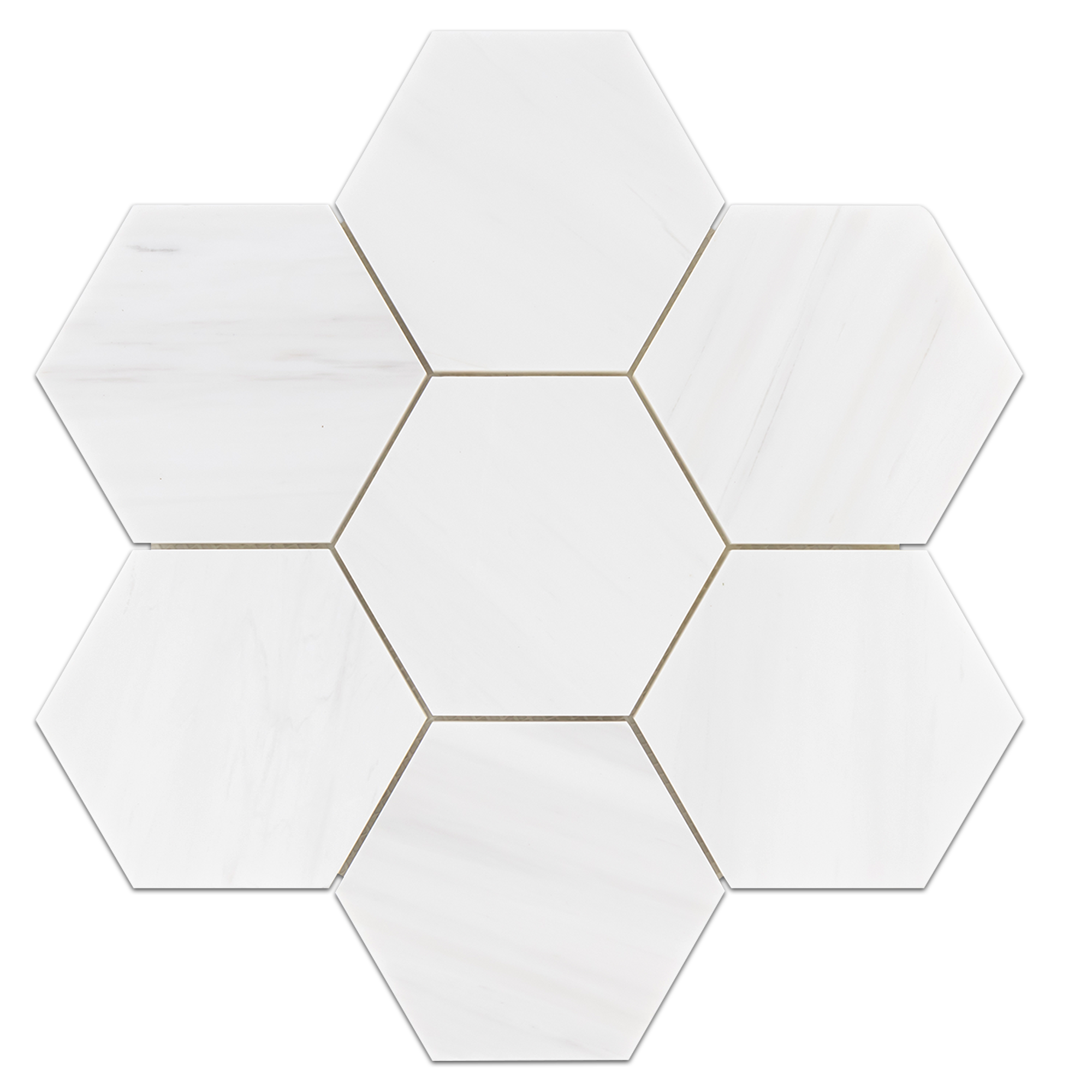 Elon Dolomite Marble 5 Hexagon Field Mosaic 9.875x11.375x0.375 Honed - Surface Group International
