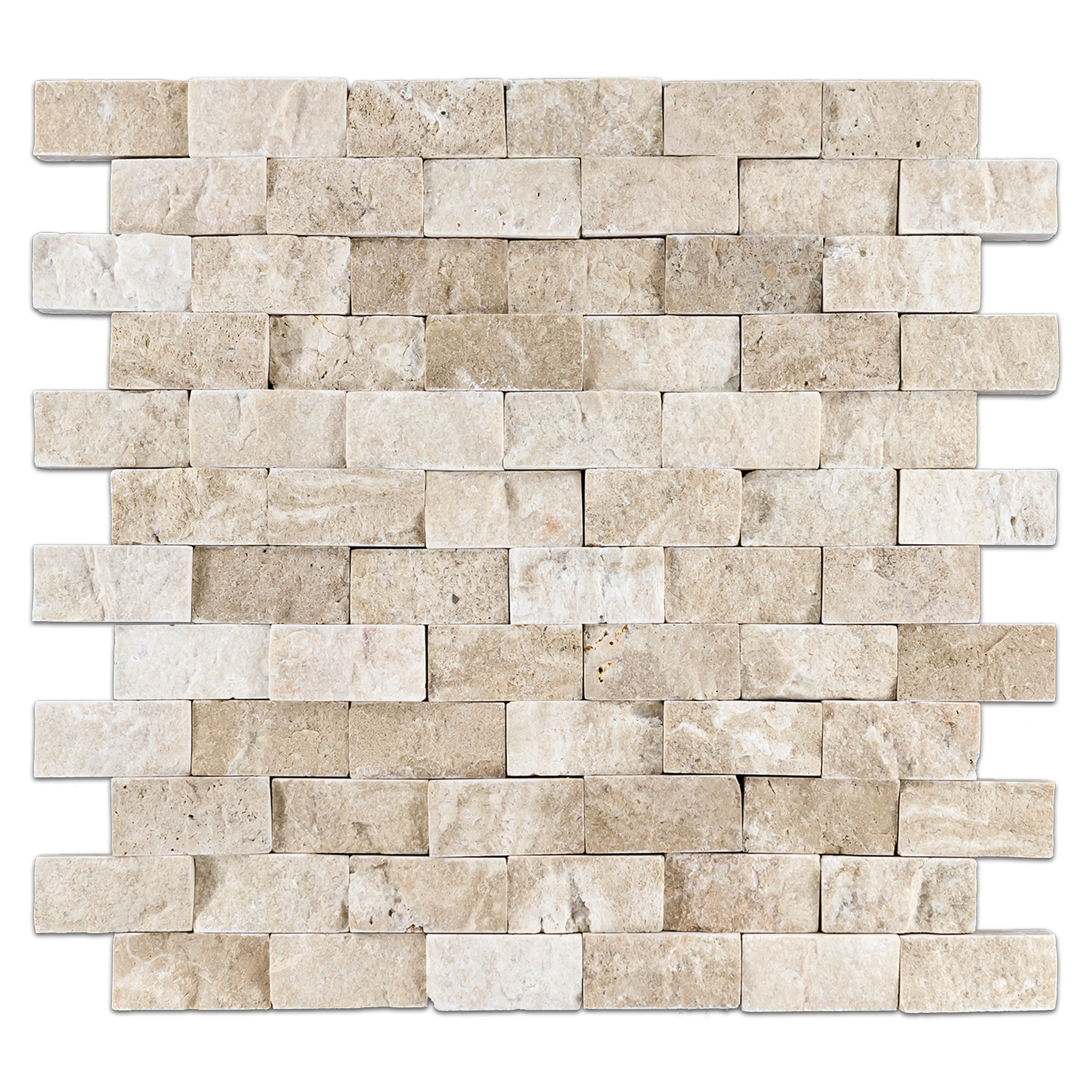 Elon Durango Limestone Staggered Joint Field Mosaic 12x12x0.375 Split Face DRU110 Surface Group International Product