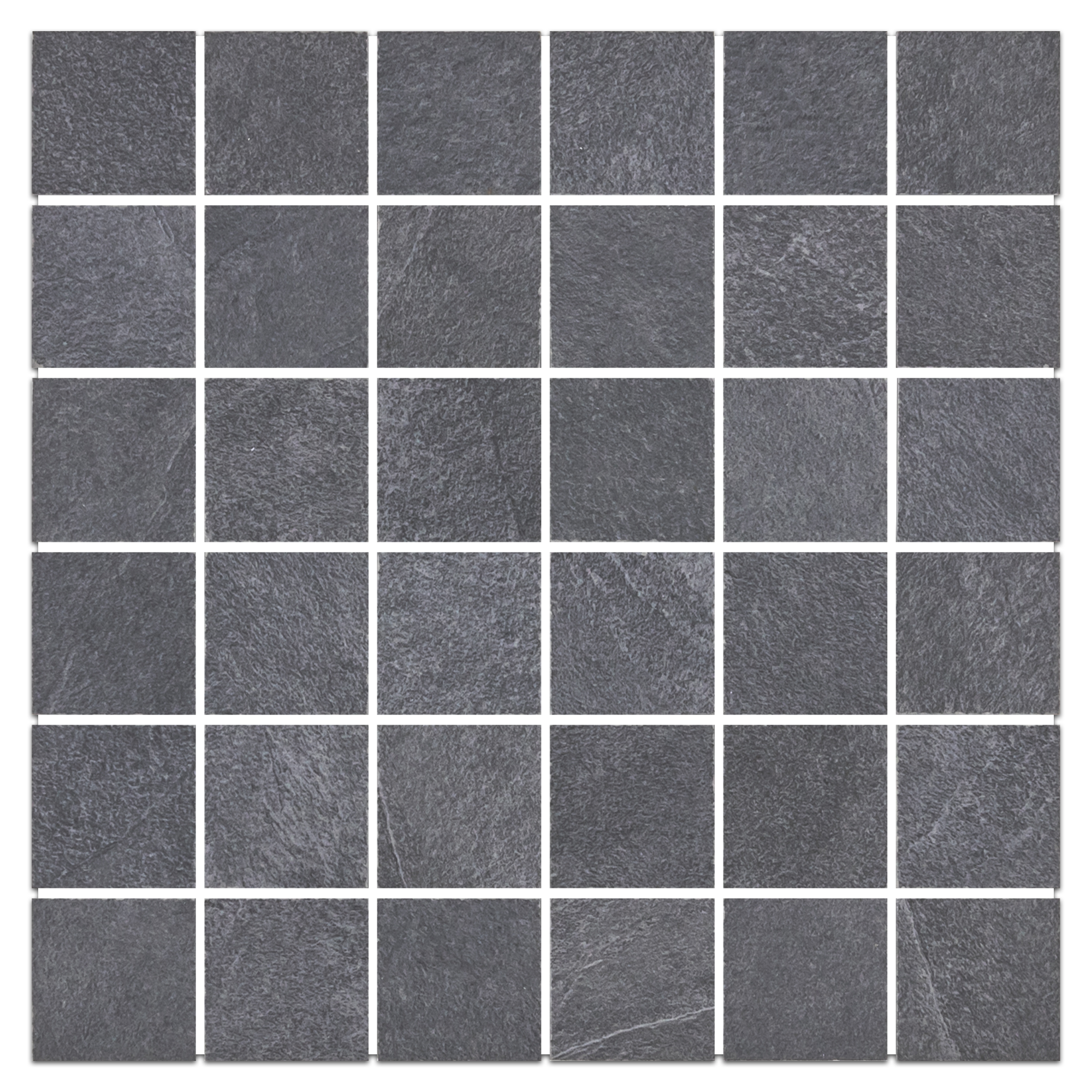 Elon Ecostone Coal Porcelain 2x2 Straight Stack Field Mosaic 12x12x9mm Natural SP104 Surface Group International Product
