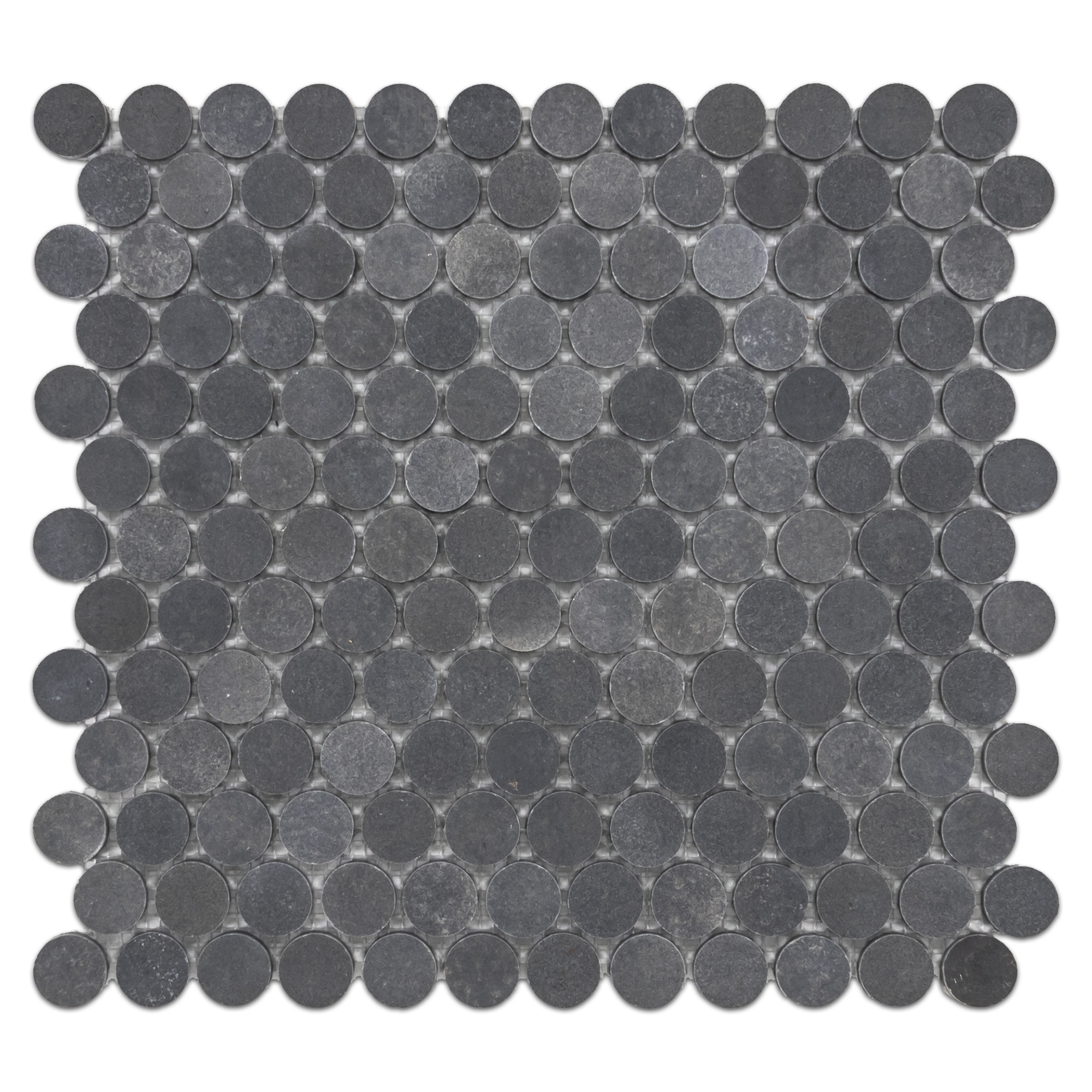 Elon Grey Basalt 1 Penny Rounds Field Mosaic 11.5625x12.875x0.375 Honed SM2007H Surface Group International Product