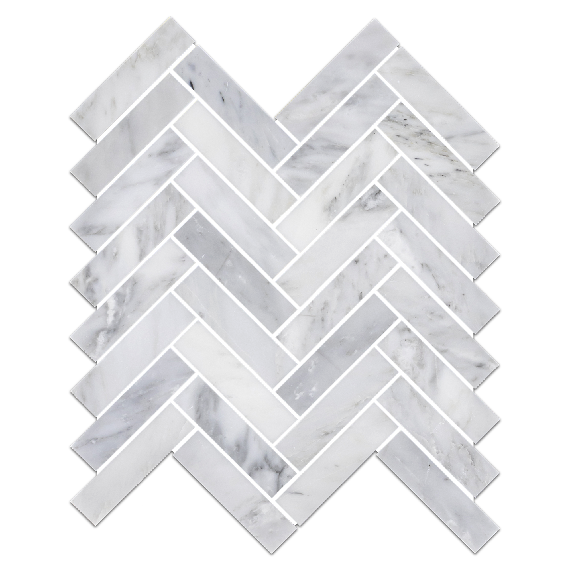 Elon Mystic Gray Marble 1x4 Herringbone Field Mosaic Tile 11x11, 5x0.375 Honed - Surface Group Online Tile Store